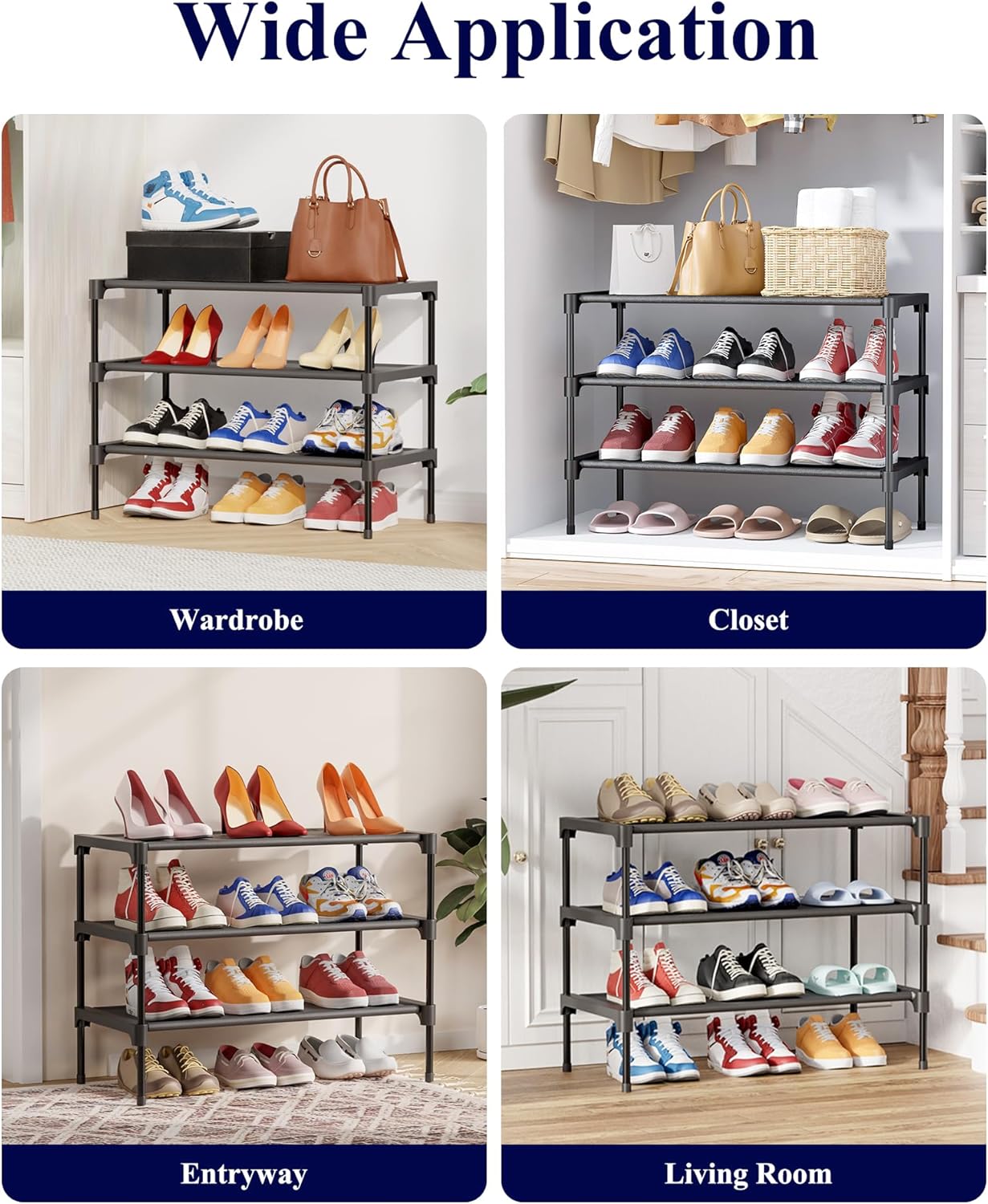 Kitsure Shoe Rack - Non-Woven Shoe Rack Shelf, 27.5