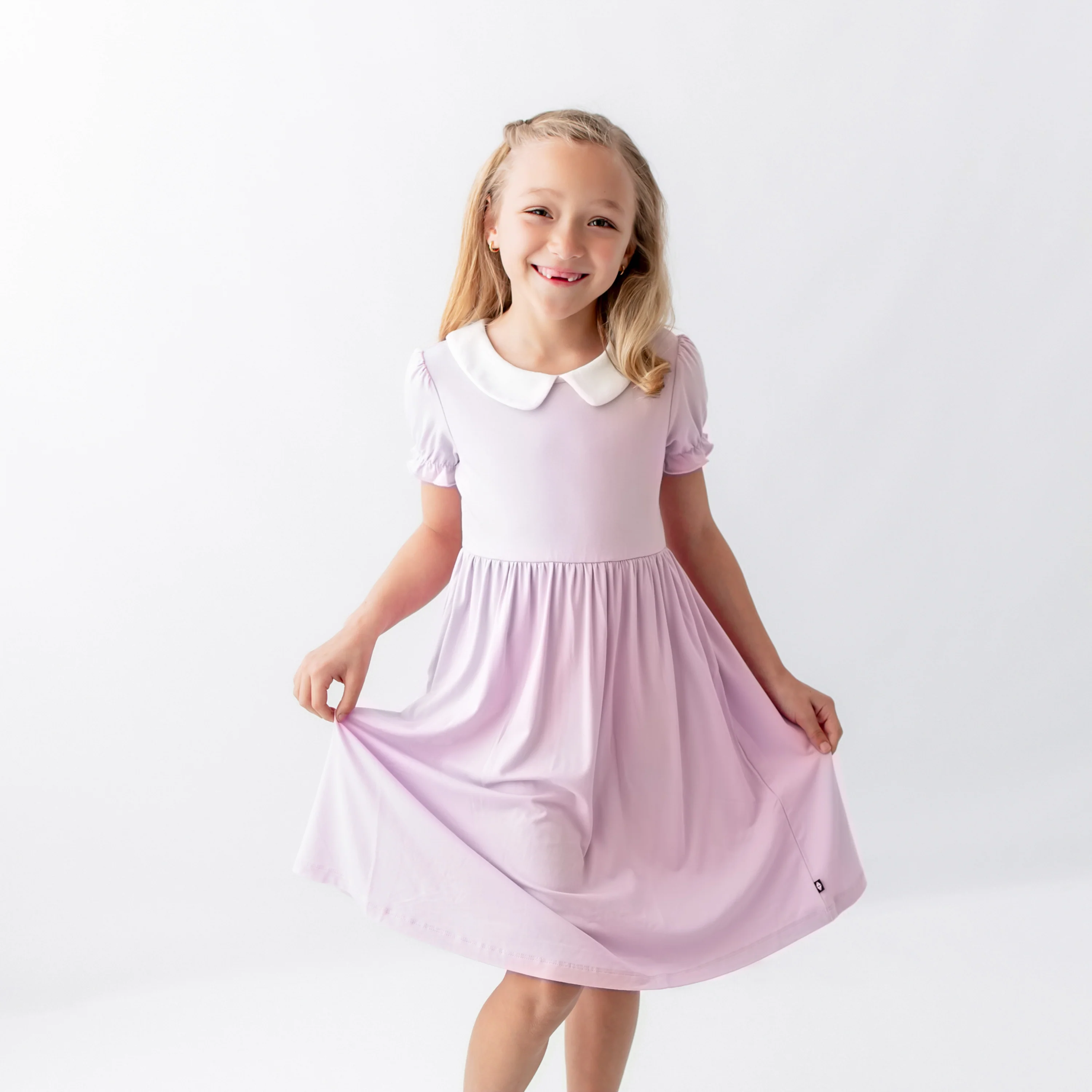 Peter Pan Collar Dress in Thistle