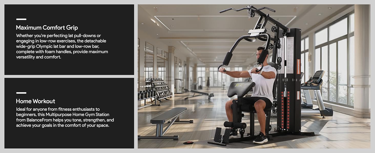BalanceFrom Multifunctional Home Gym Workout Station Strength Training Equipment