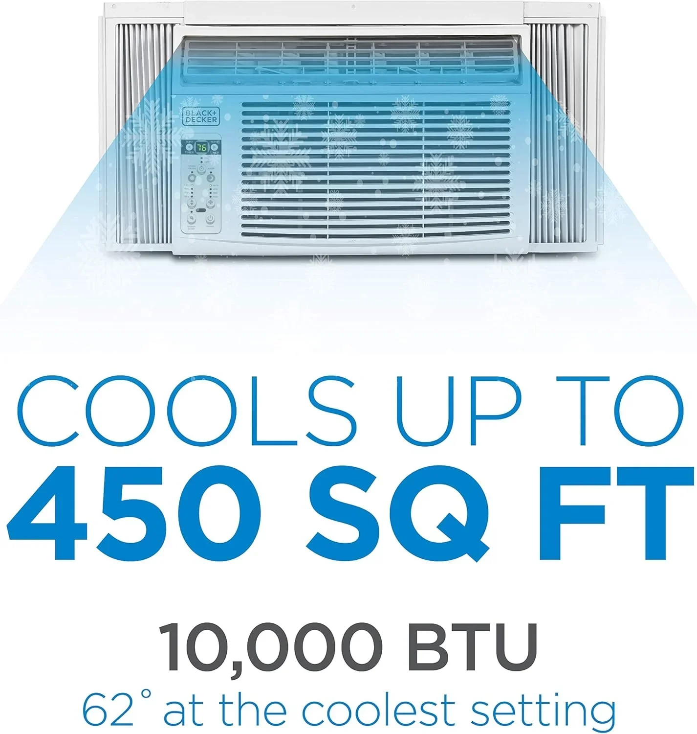 Climatiseur de fenêtre BLACK+DECKER 5000 BTU Refroidit jusqu'à 150 pieds carrés Commandes mécaniques