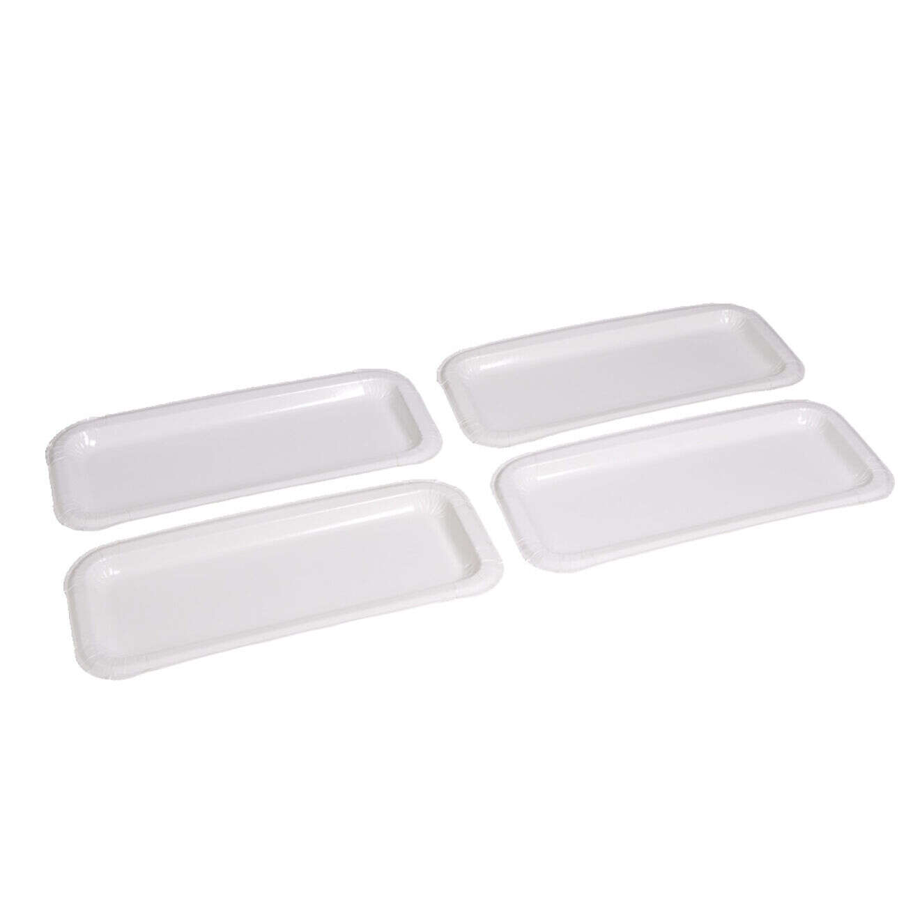 Plat à cake x4 en carton blanc 15,5x34cm