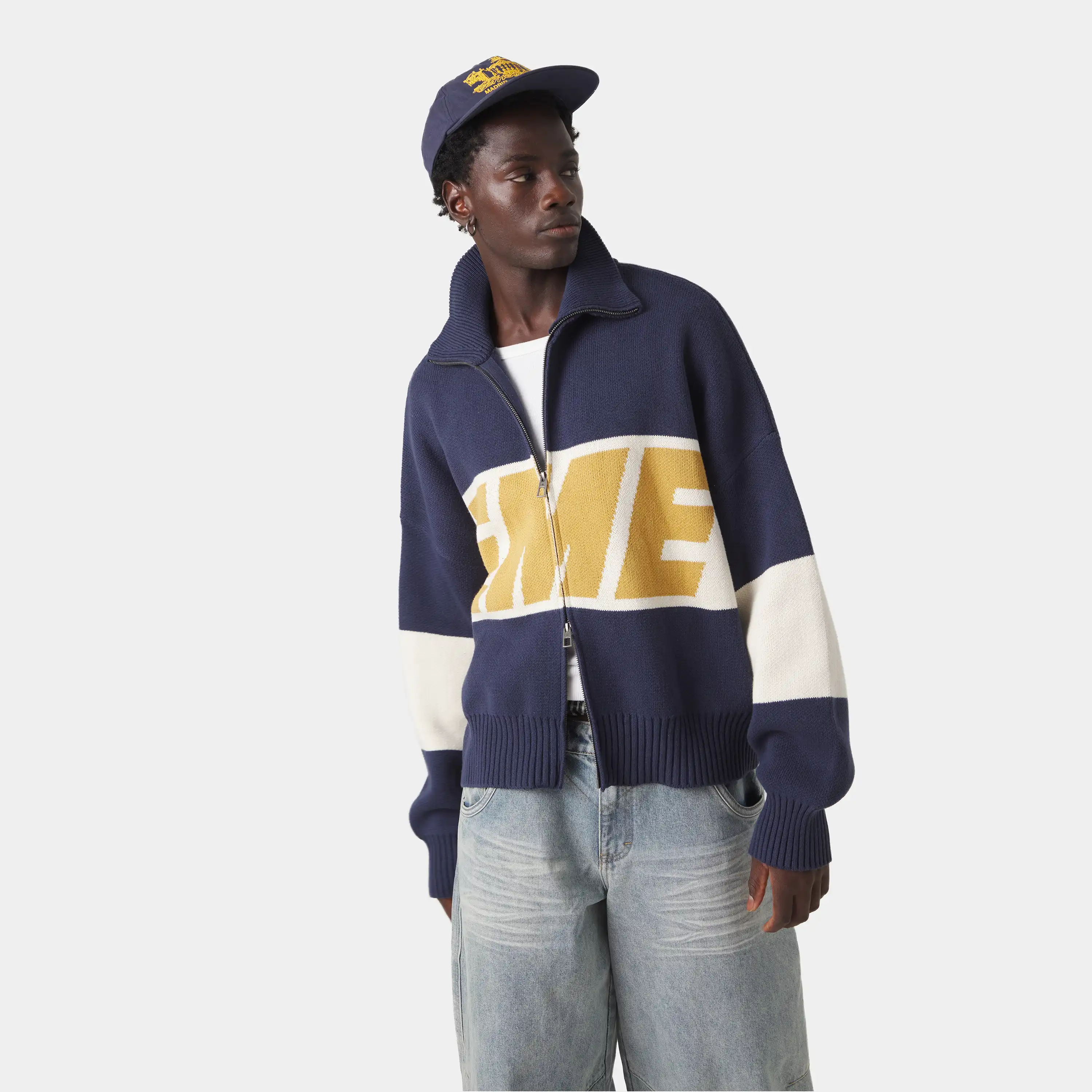 Thrill Mustard Zipper Knit