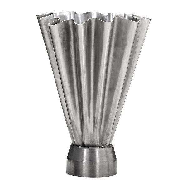 Flood vase 33 cm børstet sølvfinish