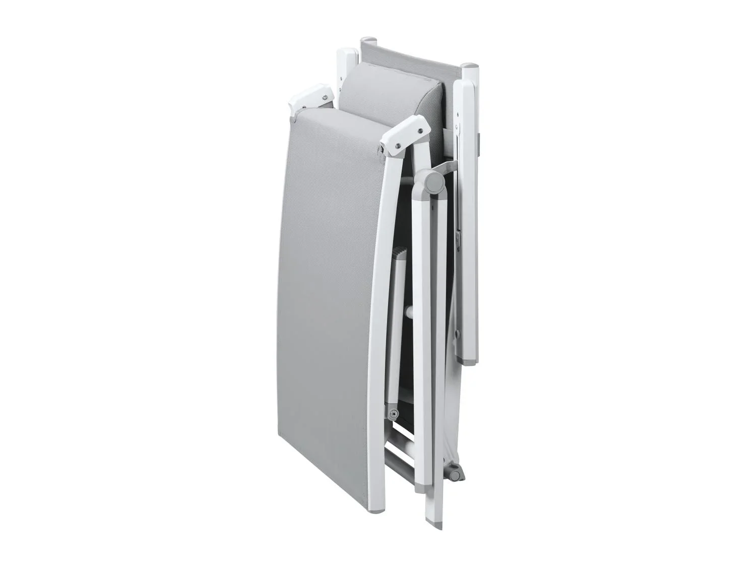 LIVARNO home Lot de 4 chaises longues en aluminium Houston, blanc/gris clair
