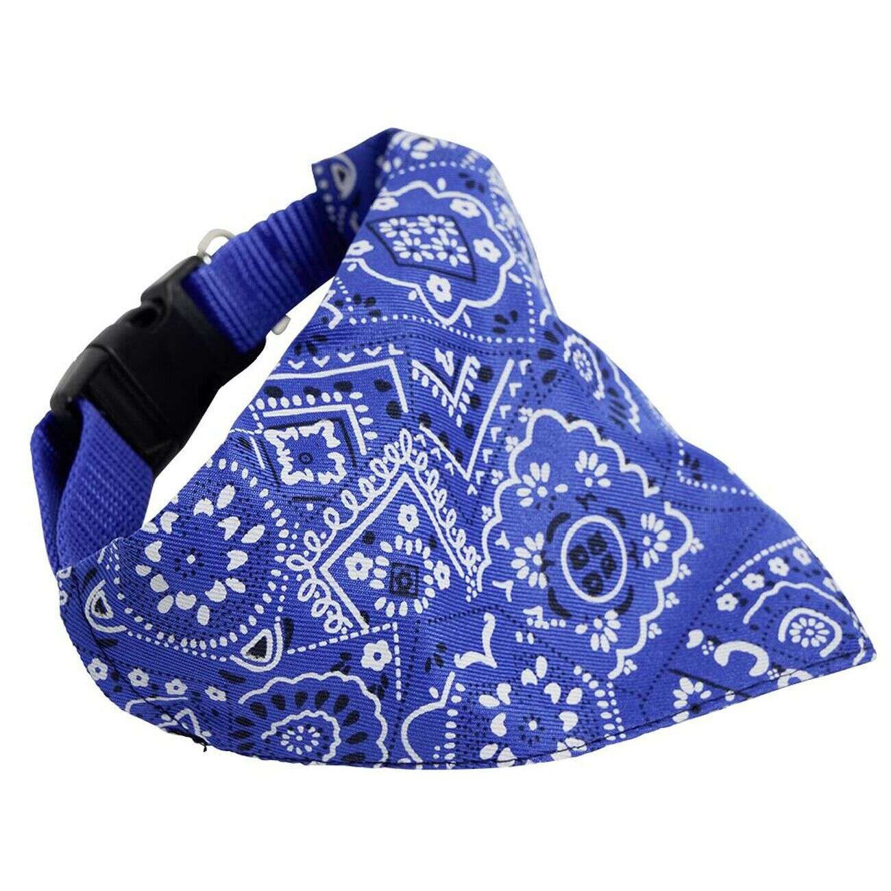 Collier bandana pour chien taille L polyester bleu