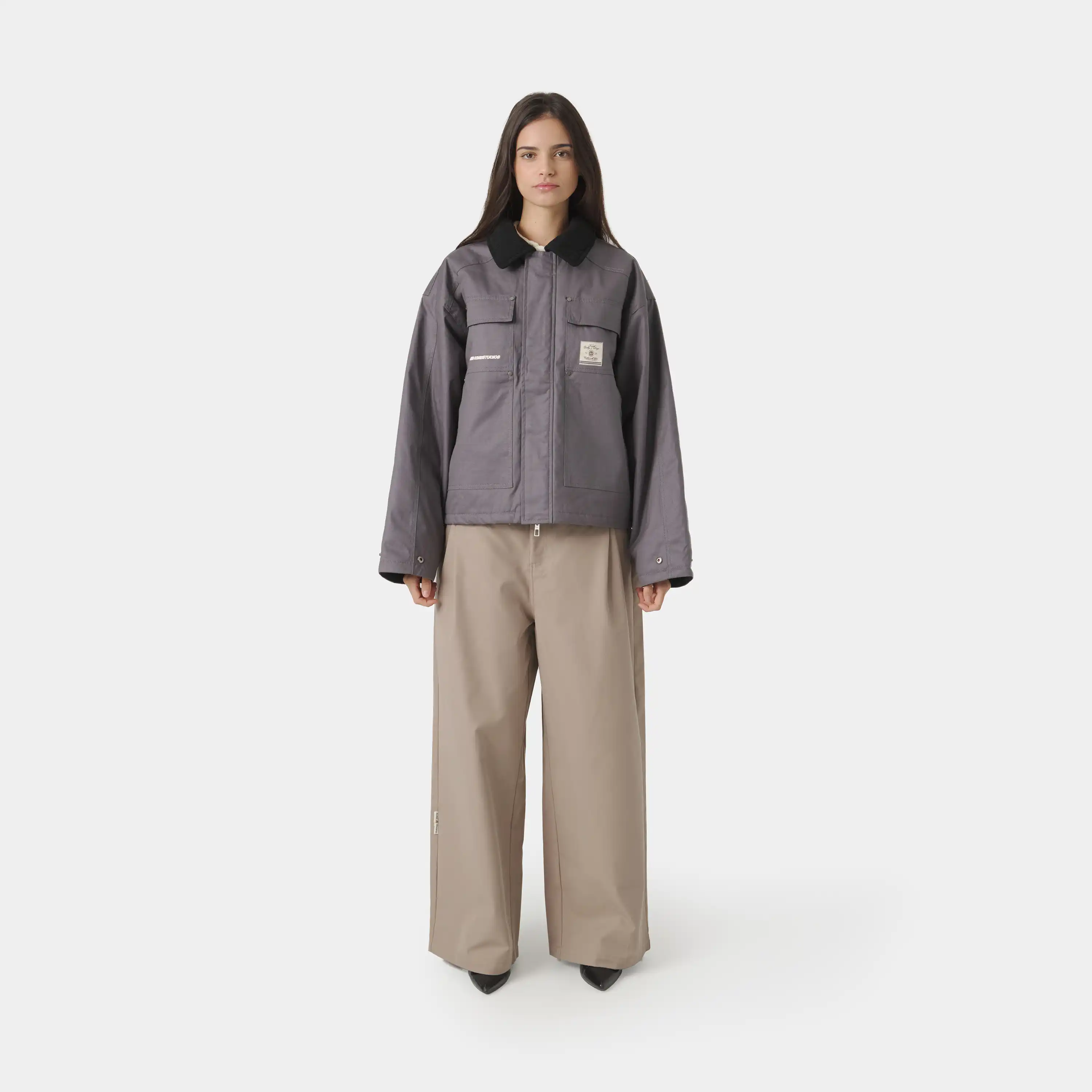Ethos Grey Boxy Coat
