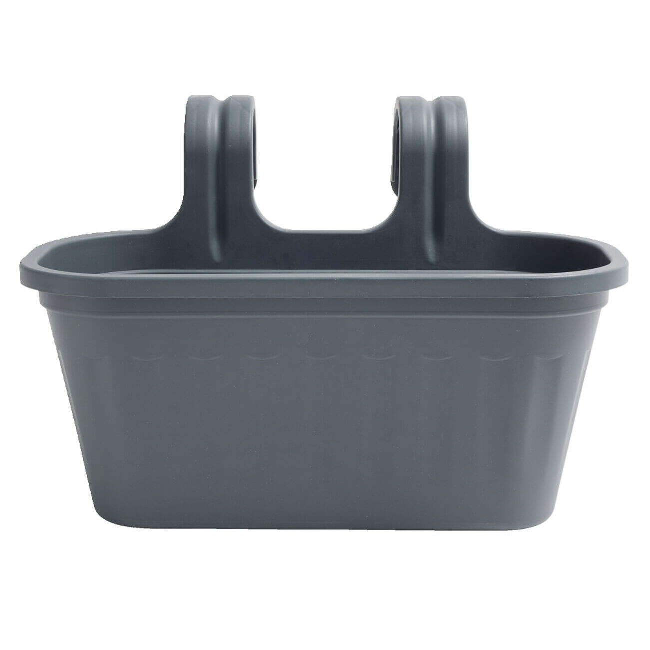 Jardinière pour balcon en plastique gris 38x18xH26cm