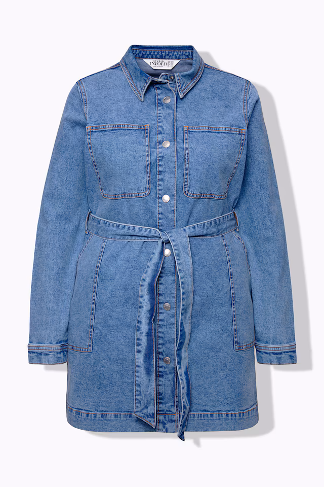 Denim Tie Belt Shirt Dress