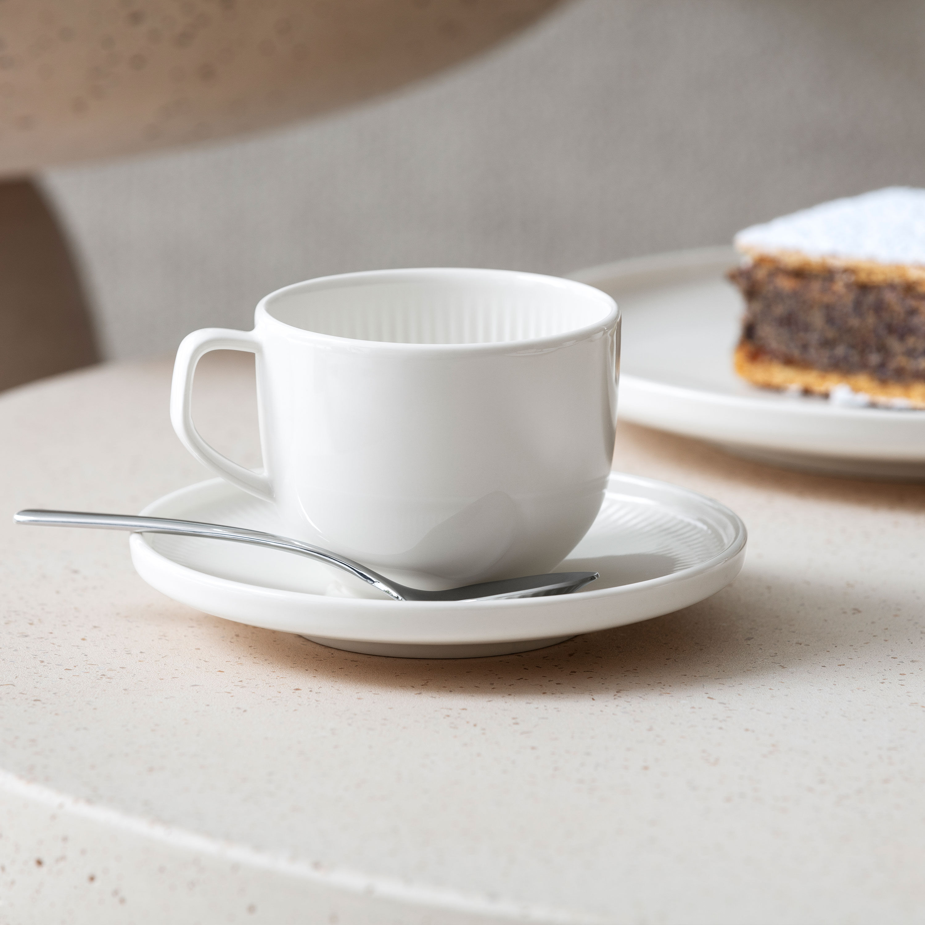Afina Coffee cup - White, 5.1 oz, Premium Porcelain