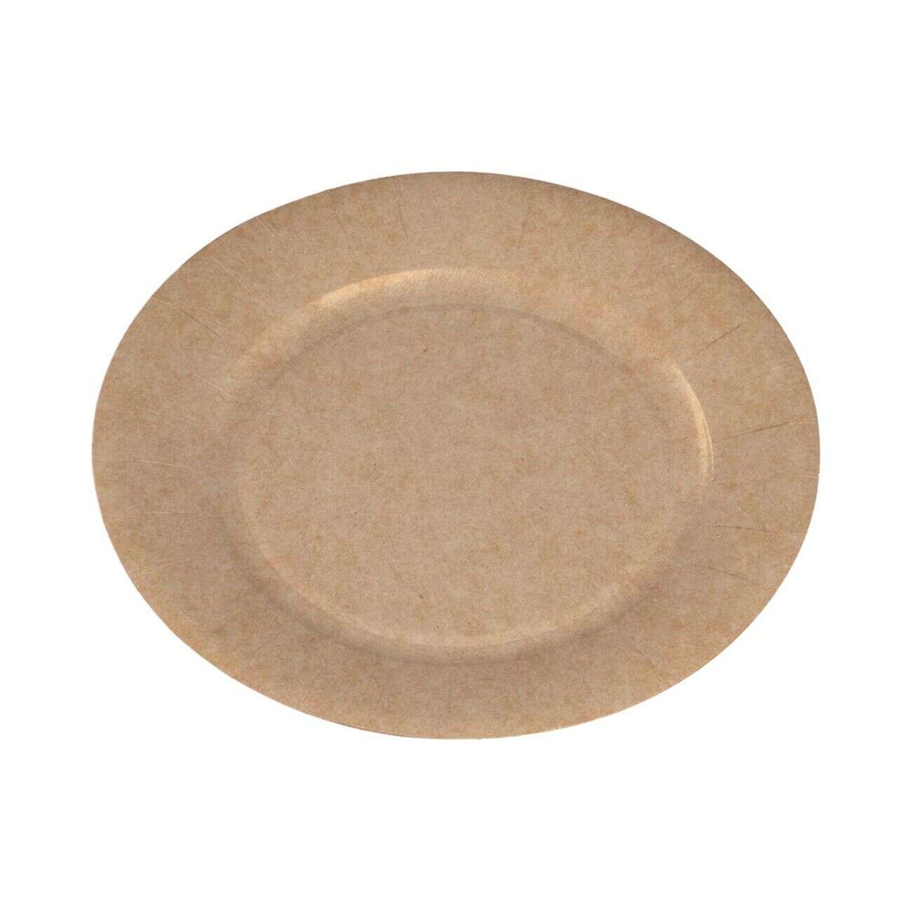 Lot de 50 assiettes à dessert rondes en carton kraft marron