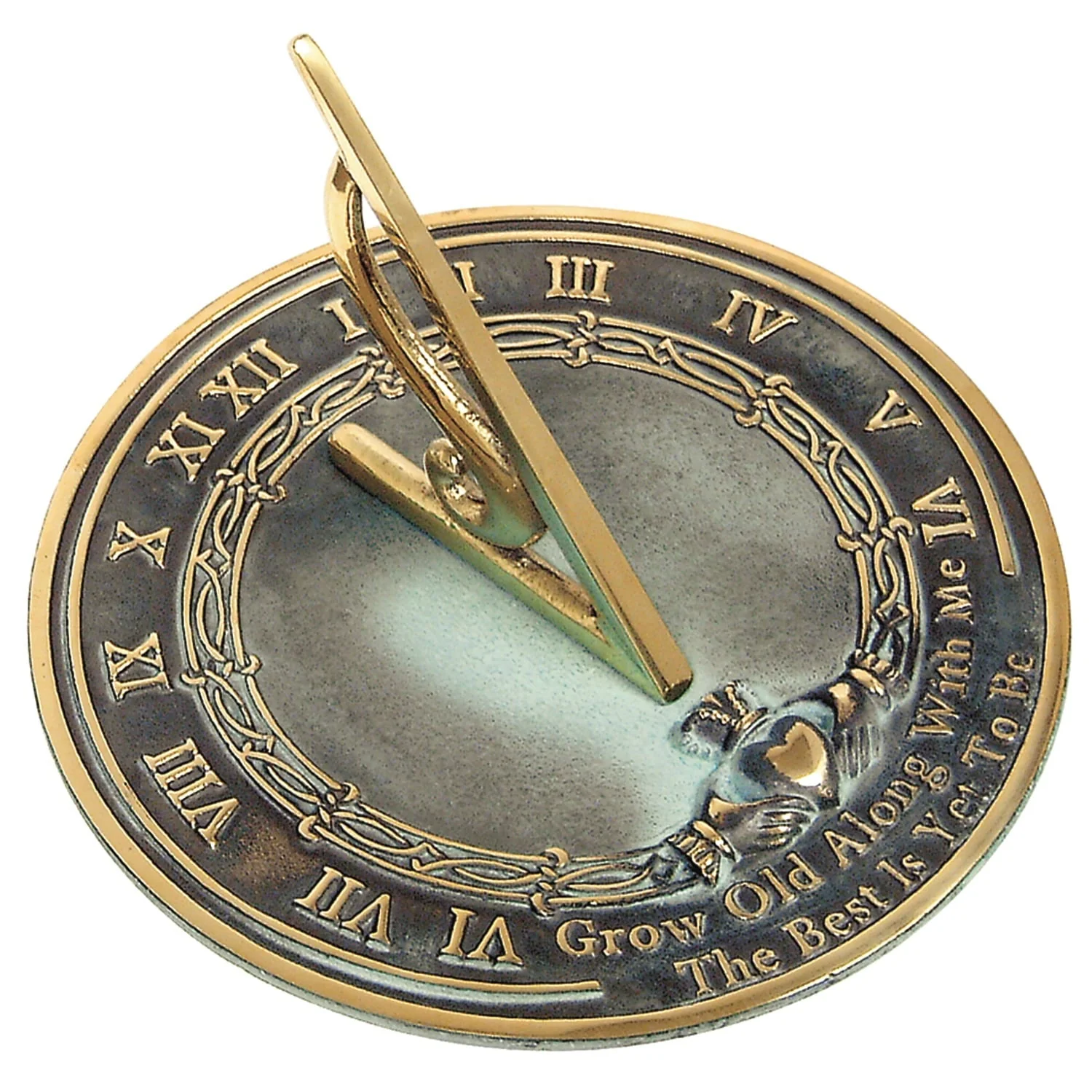 Brass "Grow Old with Me" Sundial