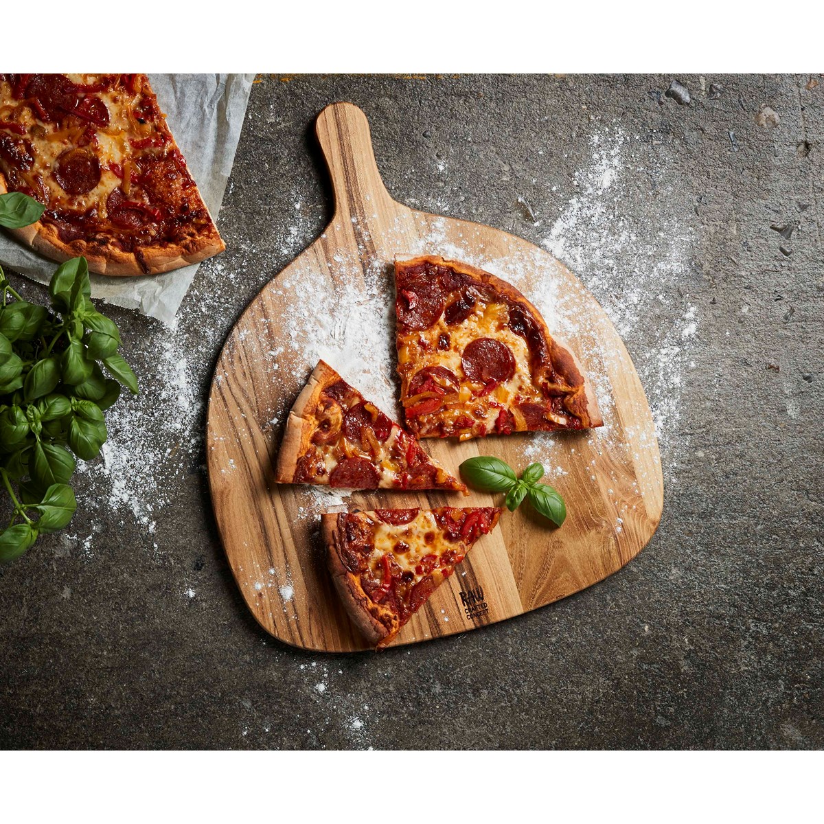RAW Teak pizza/serveringsbrett 46x38 cm