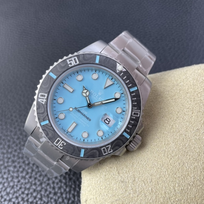 Rolex Submariner Sandblasted DIWF Edition Carbon Bezel Ice Blue Dial