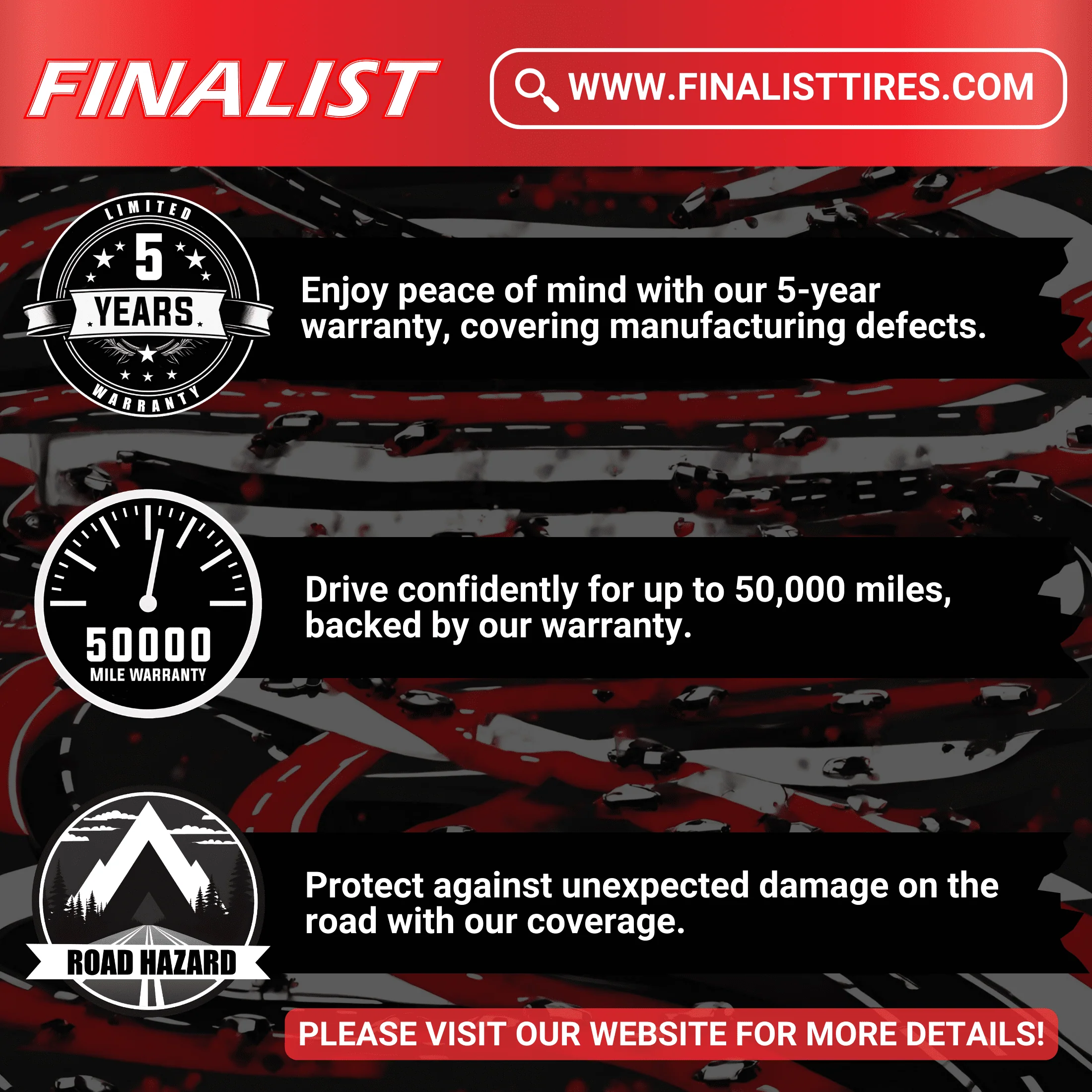 Finalist Terreno A/T 245/65R17 107T SUV Light Truck All Season All Terrain Tire 245/65/17 Image 3