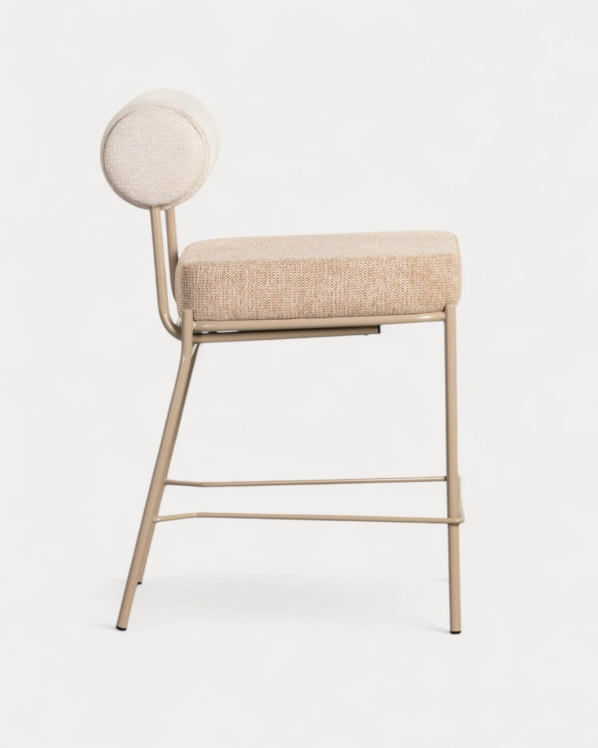 Elin Soft - Taburete Alto de Tela y Metal (64,5 cm) Elin Soft