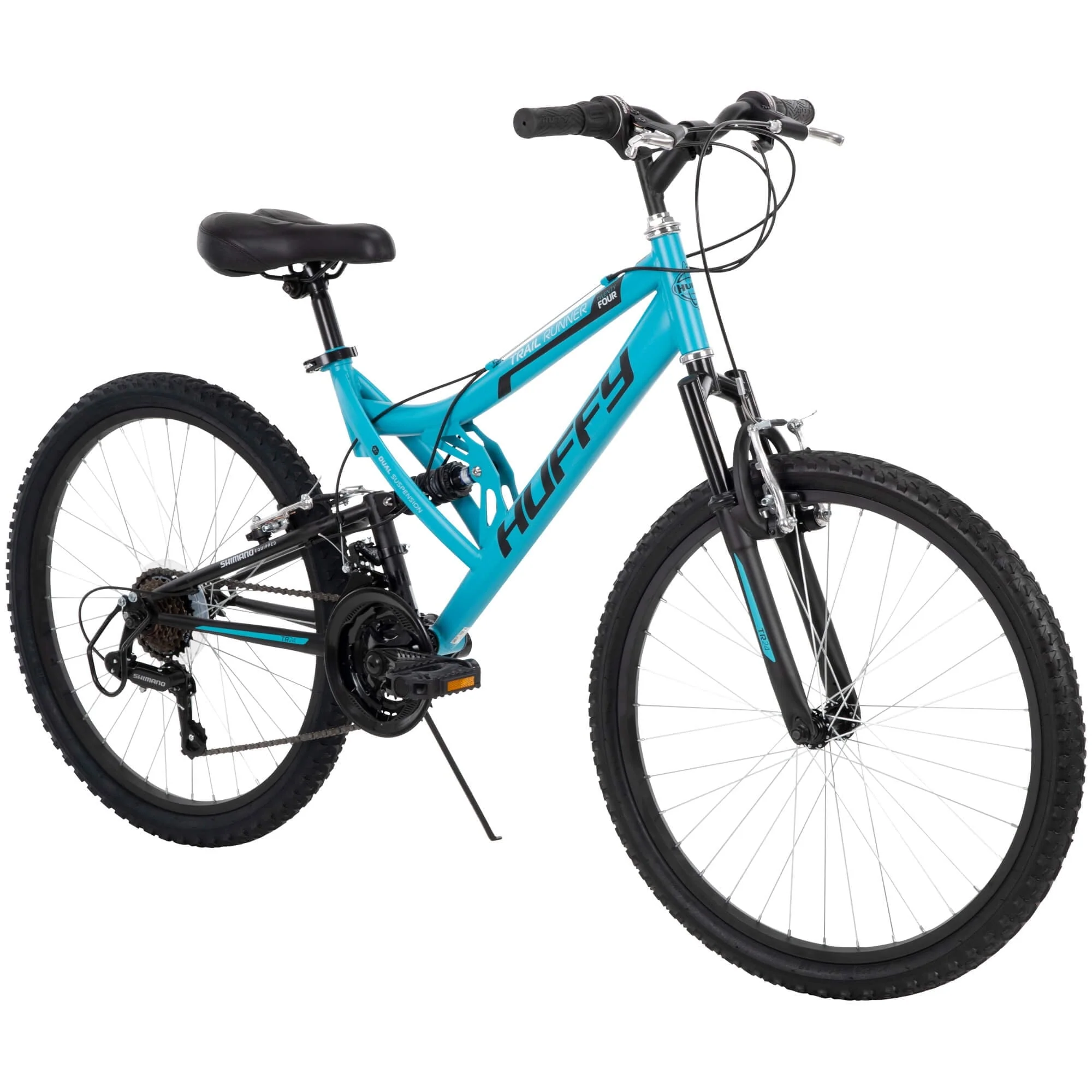 Huffy 24" Trail Runner Girls Full Suspension Mountain Bikes, Teal Blue Image 10