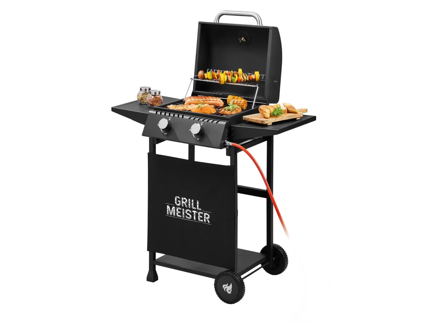 GRILLMEISTER Barbecue  gaz 2 brleurs, 36 x 37,5 cm, 6 kW