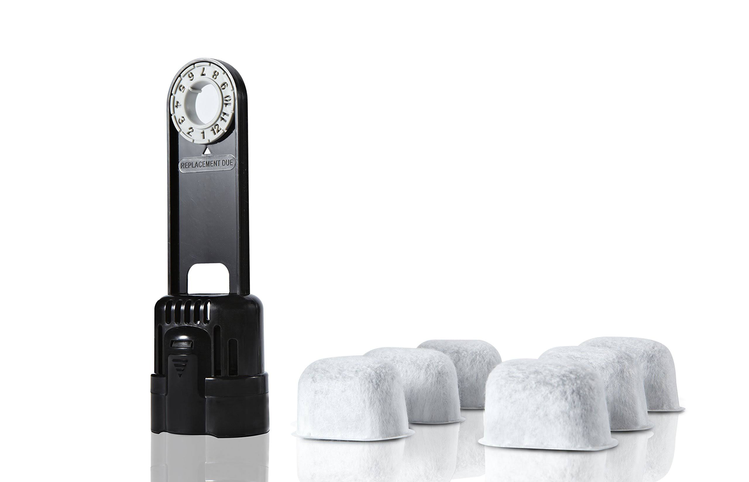 6-Pack Replacement Charcoal Water Filter Cartridges with Starter Kit Combo for Keurig Single Brewing System and Some Models of Breville by Geesta