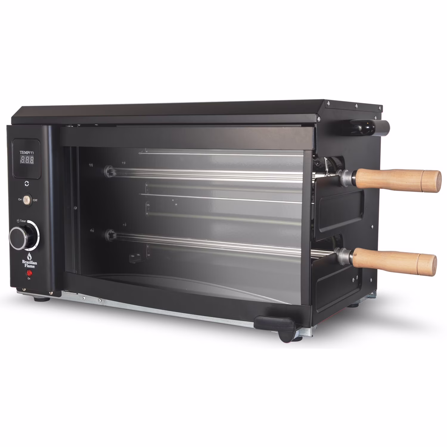 2-Skewer Brazilian Rotisserie Electric Grill in Red(Red) - Image 3