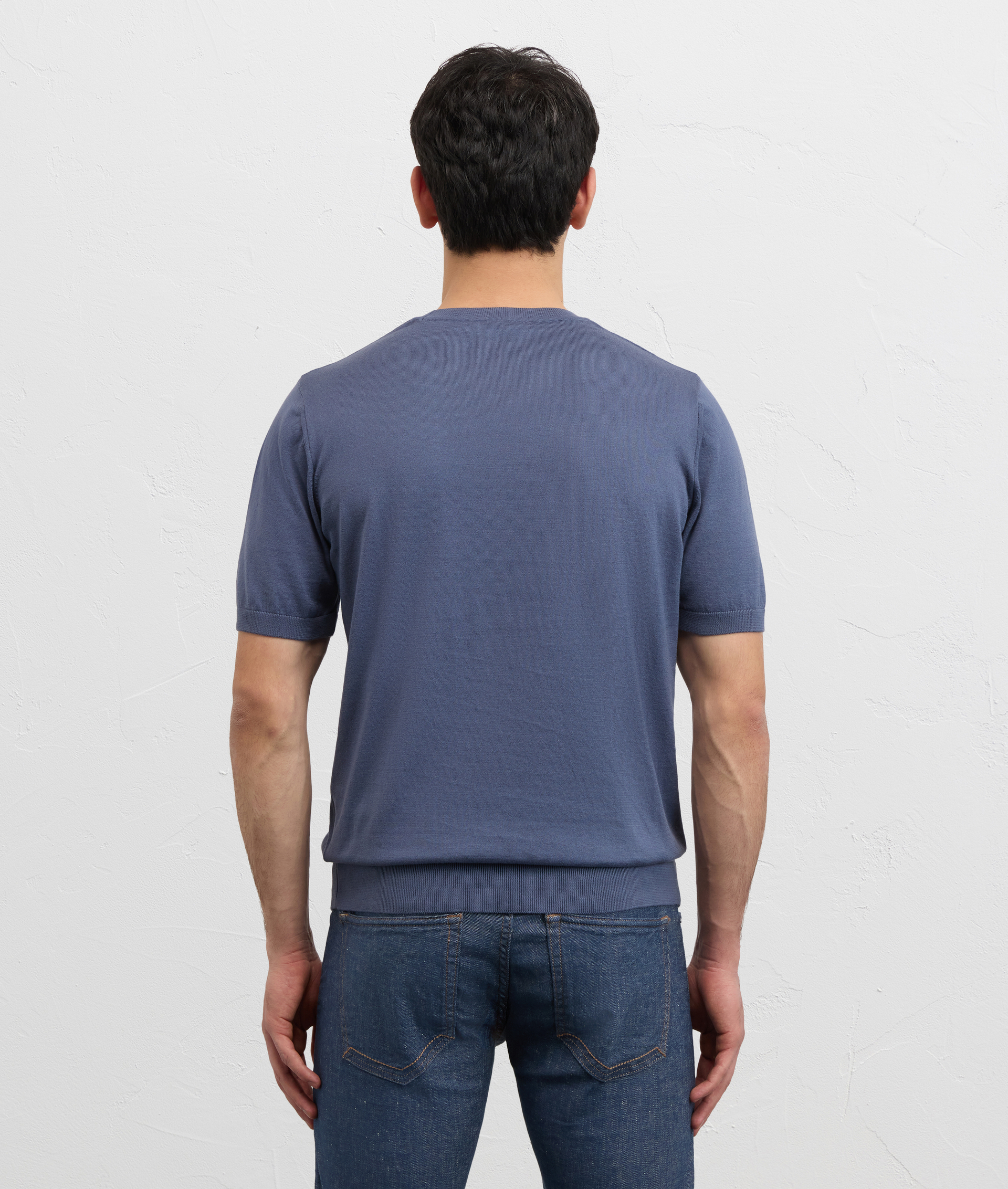 LIGHT BLUE COTTON SHORT SLEEVED T SHIRT