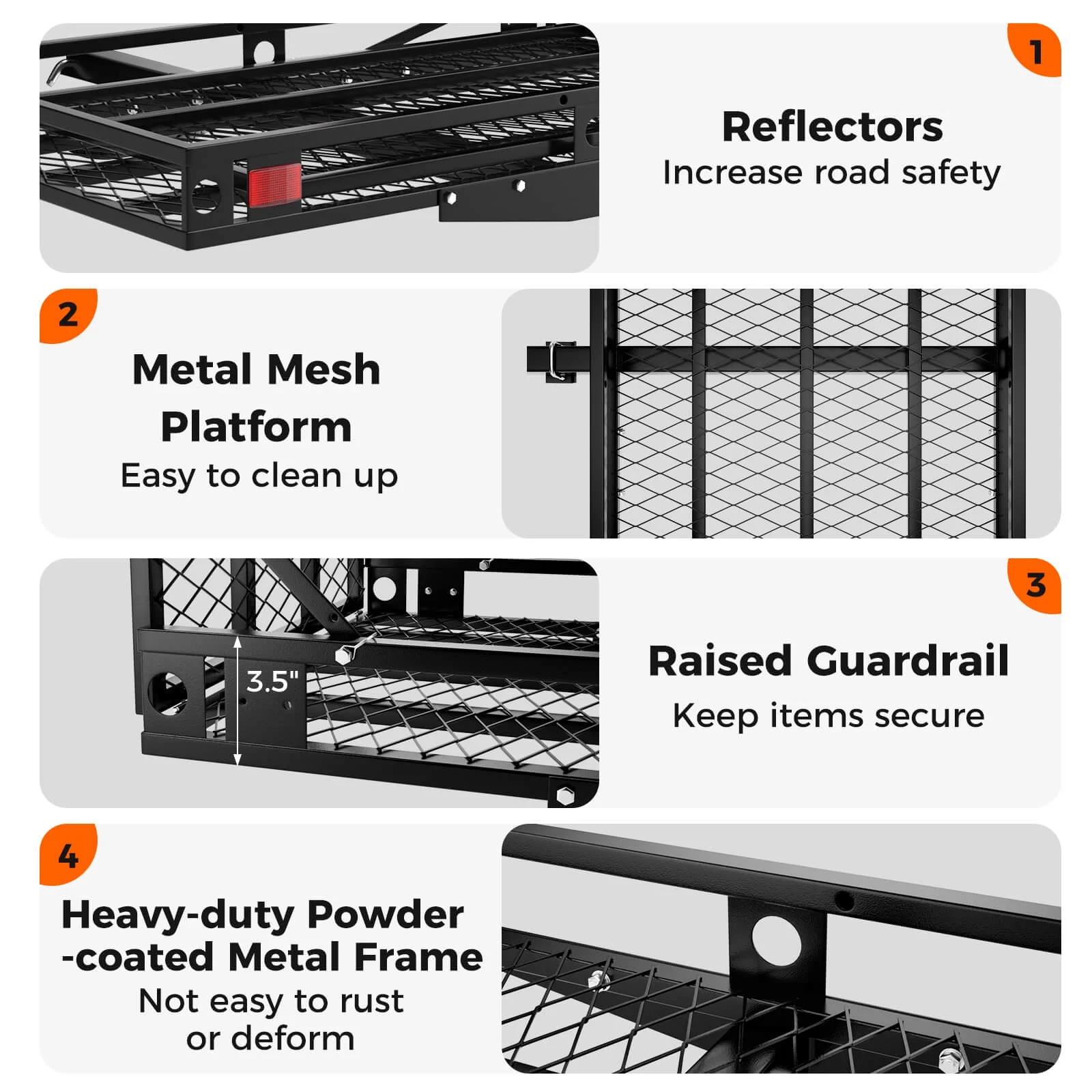 Costway 500 lb Strong Wheelchair Hitch Carrier Mobility Electric Scooter Loading Ramp