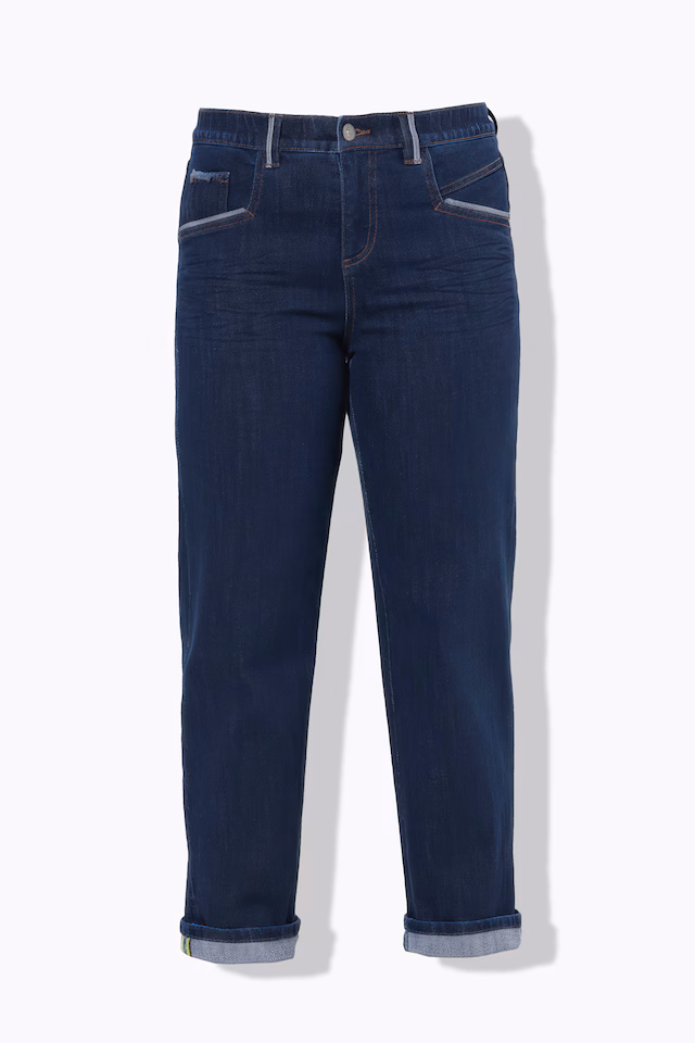 Dark Wash Stretch Fit Wide Leg Jeans