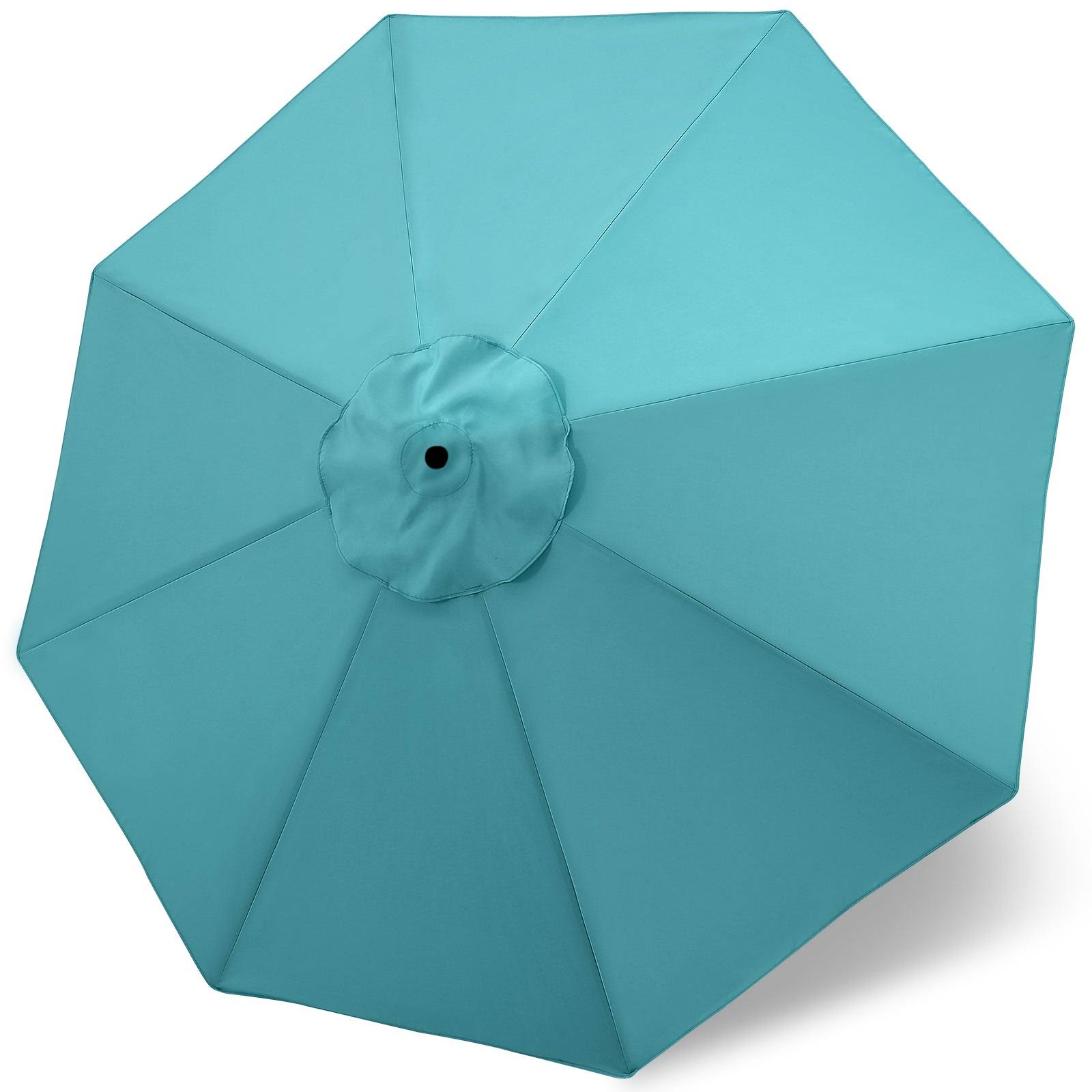 ABCCANOPY 10ft Outdoor Umbrella Replacement Top Suit 8 Ribs (Turquoise)