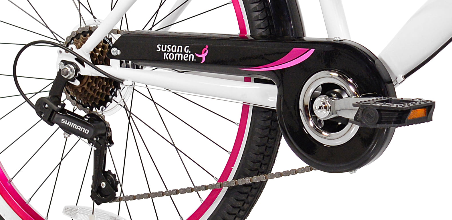 G. Komen 24 In. Multi-Speed Cruiser Girl's Bike. Pink. White and Black