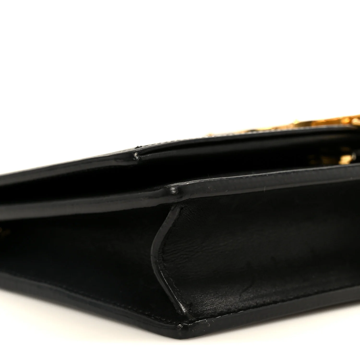 Smooth Calfskin Classic Monogram Kate Tassel Chain Wallet Black