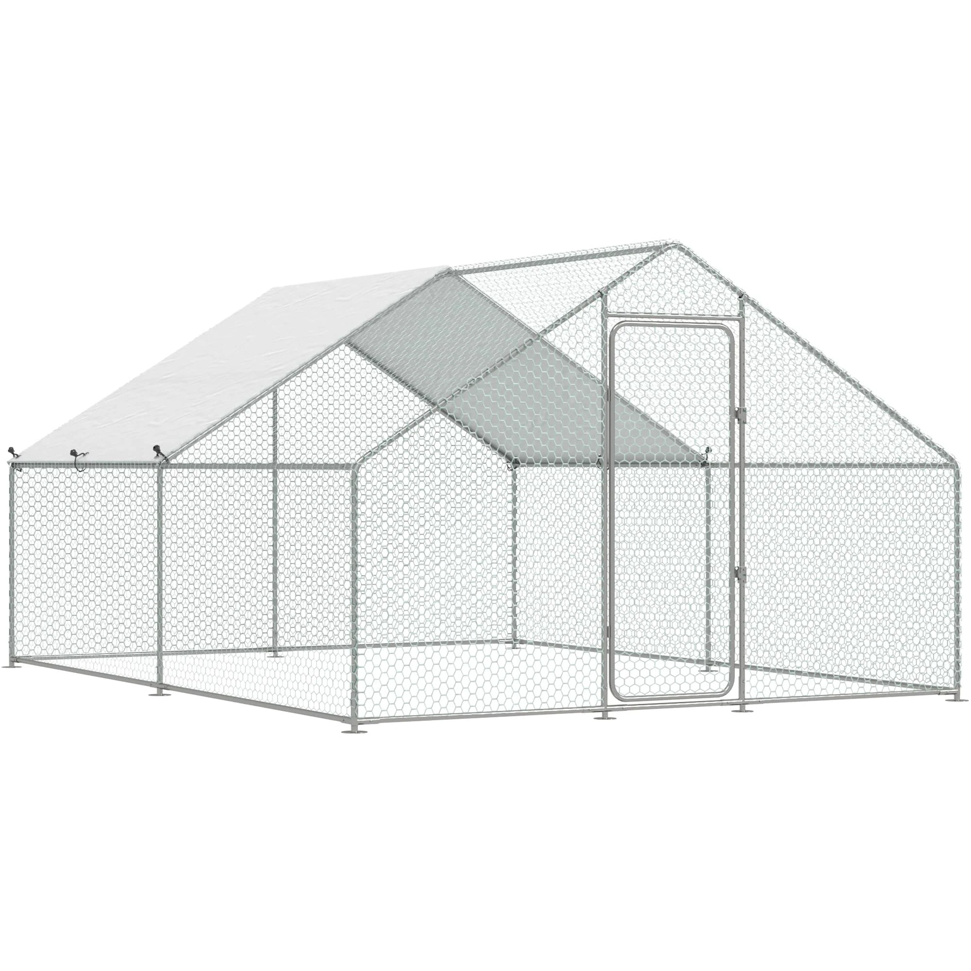 AECOJOY Large Walk-in Chicken Coop Run for 8-12 Chickens, 13x10x6.4 FT