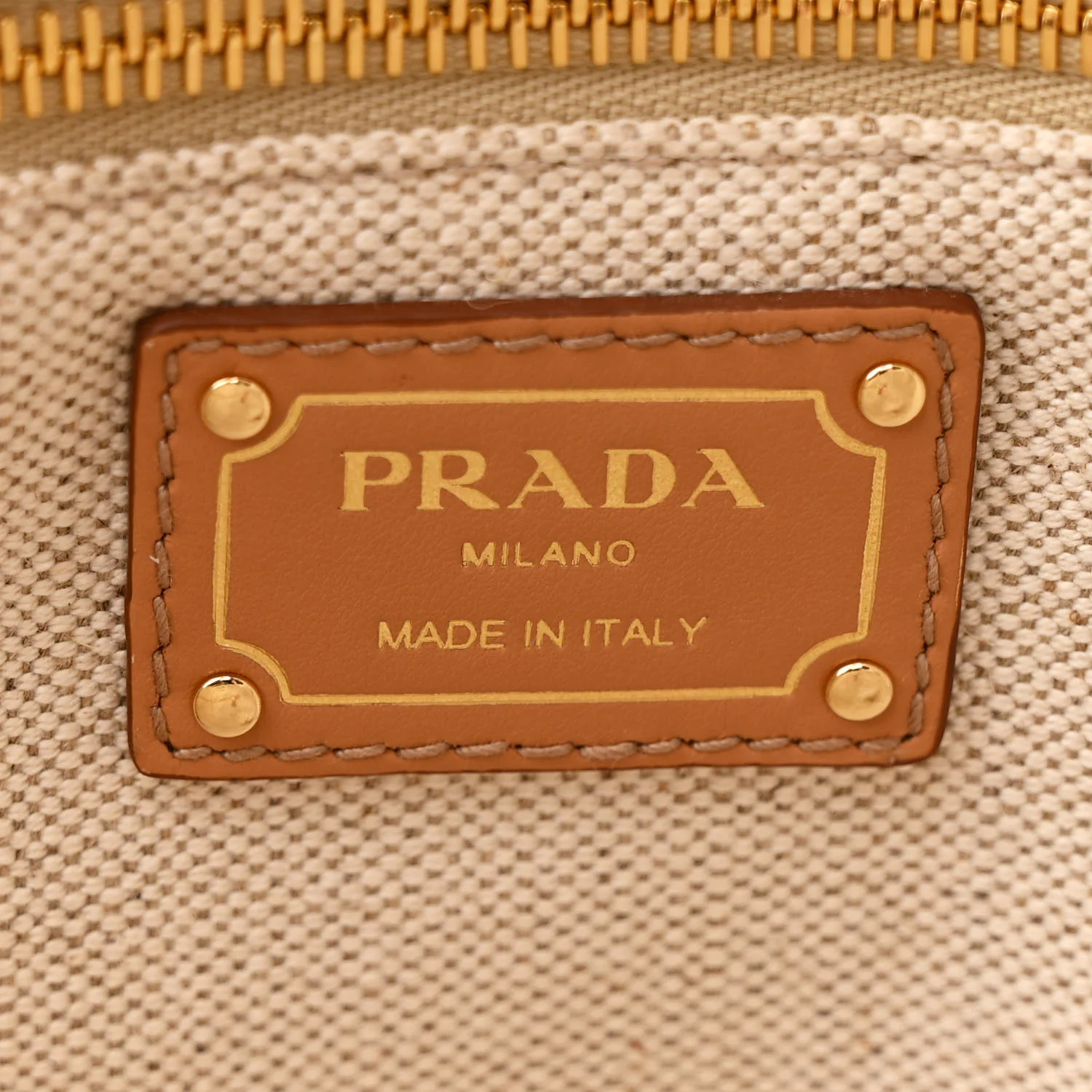 Linen Vitello Large Logo Tote Natural