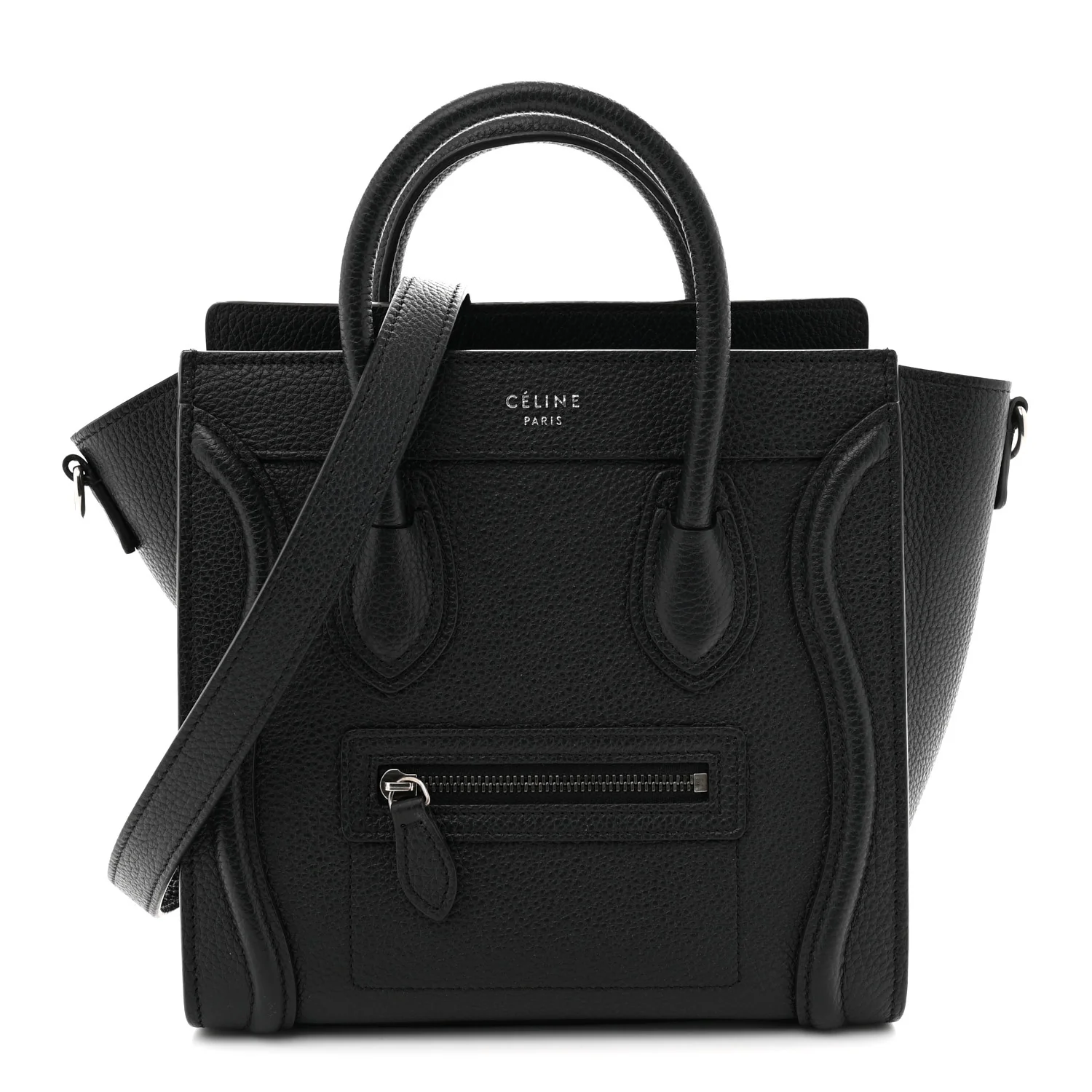 Drummed Calfskin Nano Luggage Black