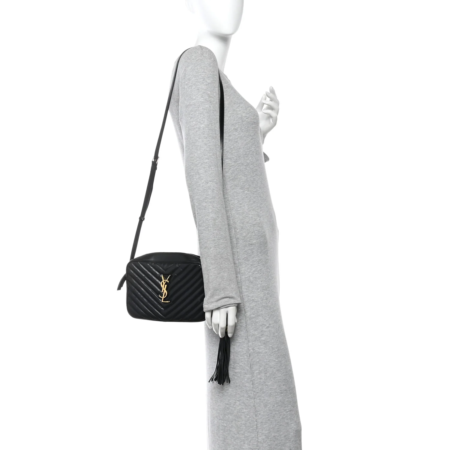 Calfskin Matelasse Monogram Lou Camera Bag Black