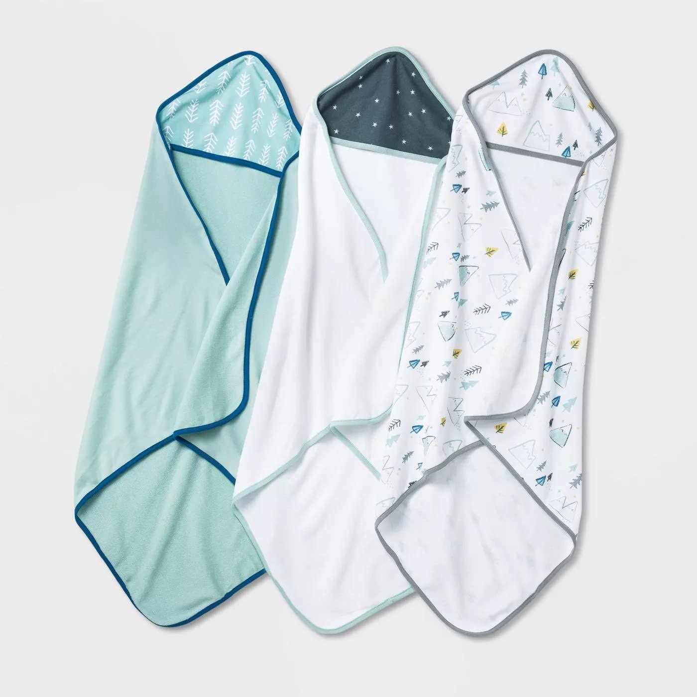 Baby Boys' 3pk Adventure Hooded Towel - Cloud Island Green