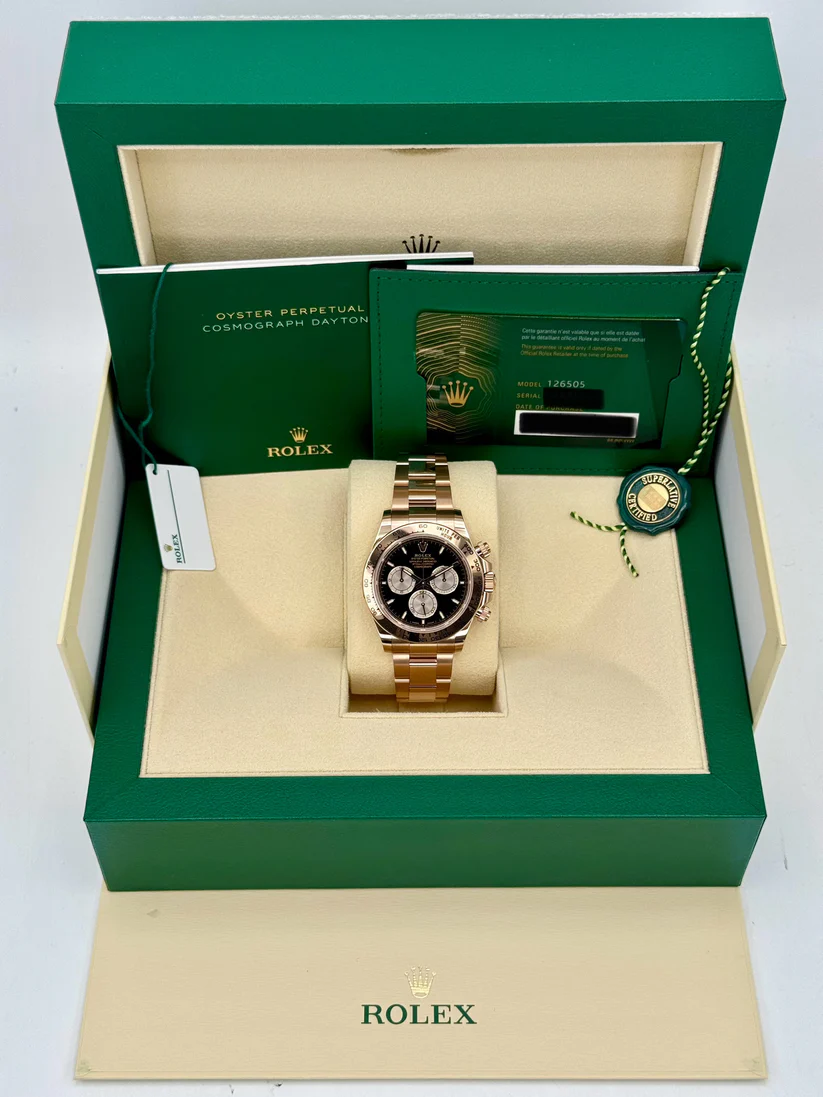 [Super Clone]Rolex Daytona 40mm Rose Gold Black Dial  m126505-0001