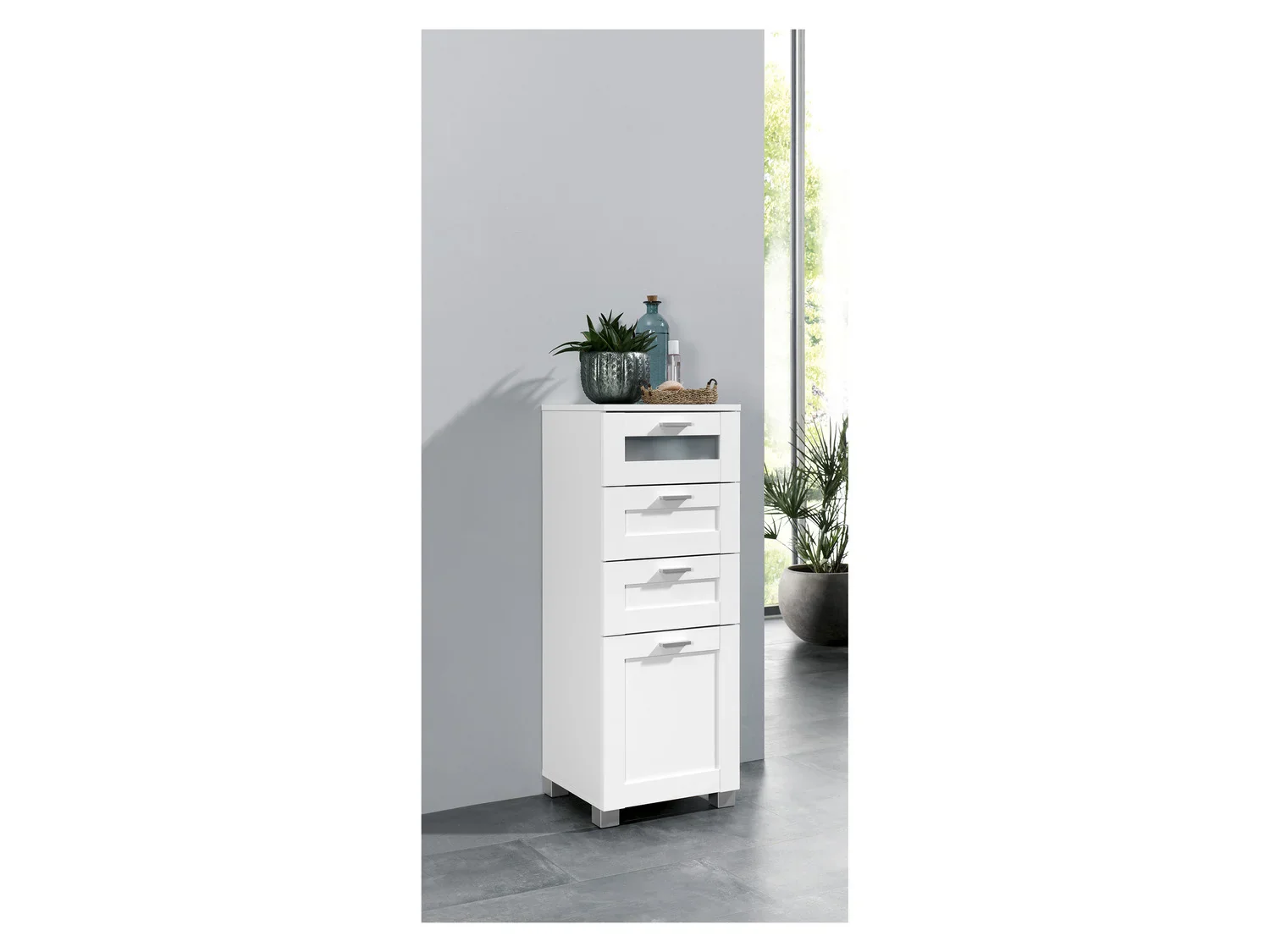 LIVARNO home Meuble de salle de bains Basel, 37 x 97,9 x 34,8 cm, blanc