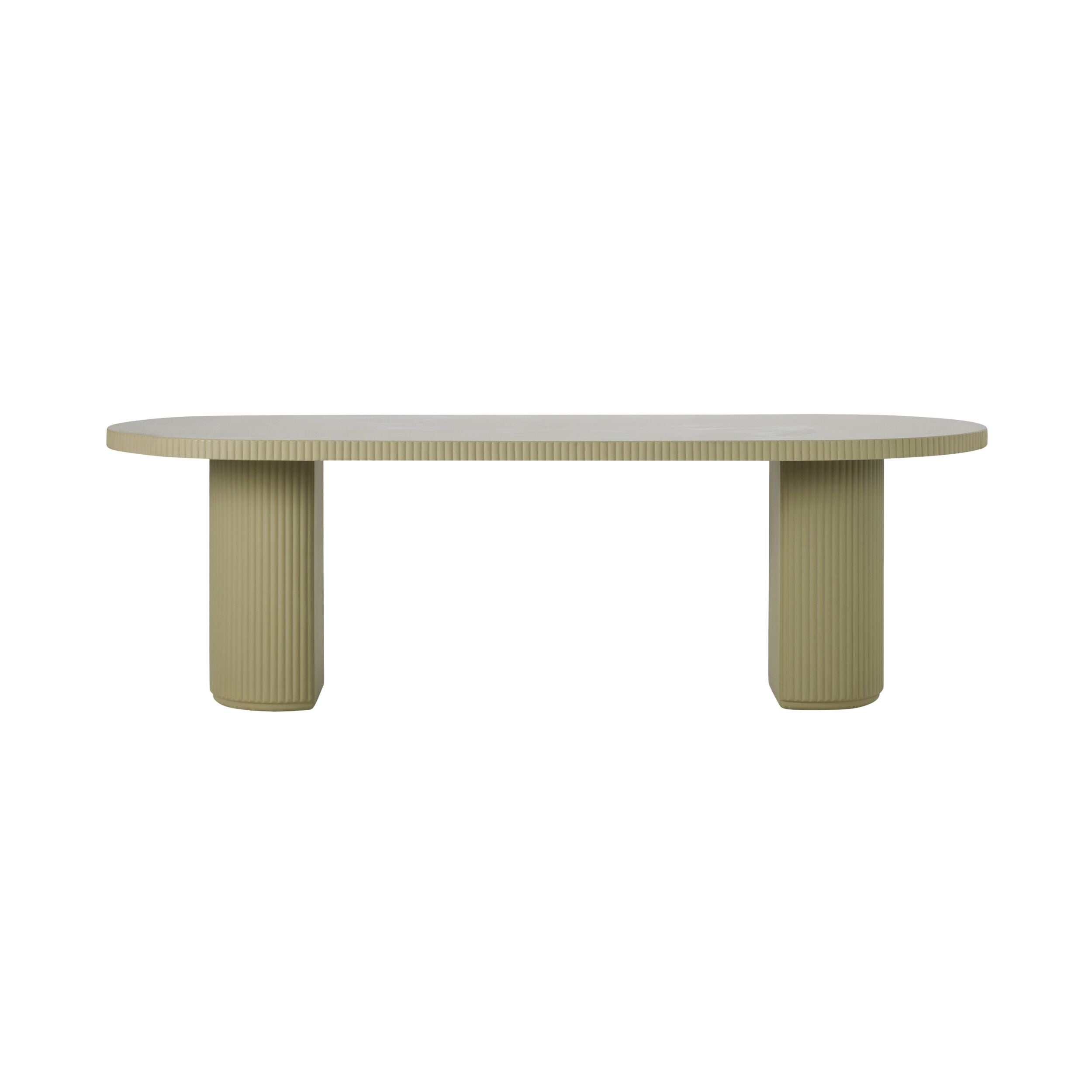 Ravello Ripple Dining Table 240cm Olive