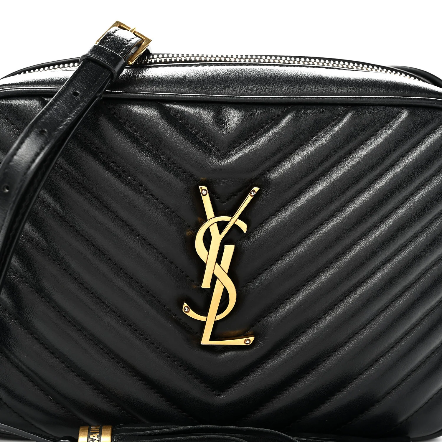 Calfskin Matelasse Monogram Lou Camera Bag Black