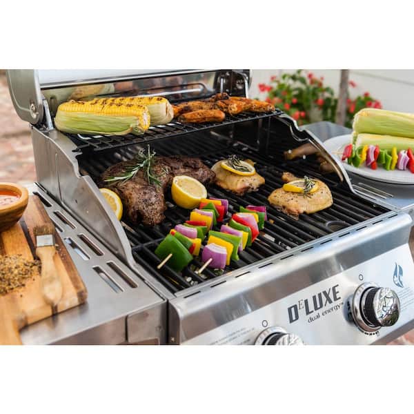 Deluxe 2-Burner Propane Gas Grill in Red