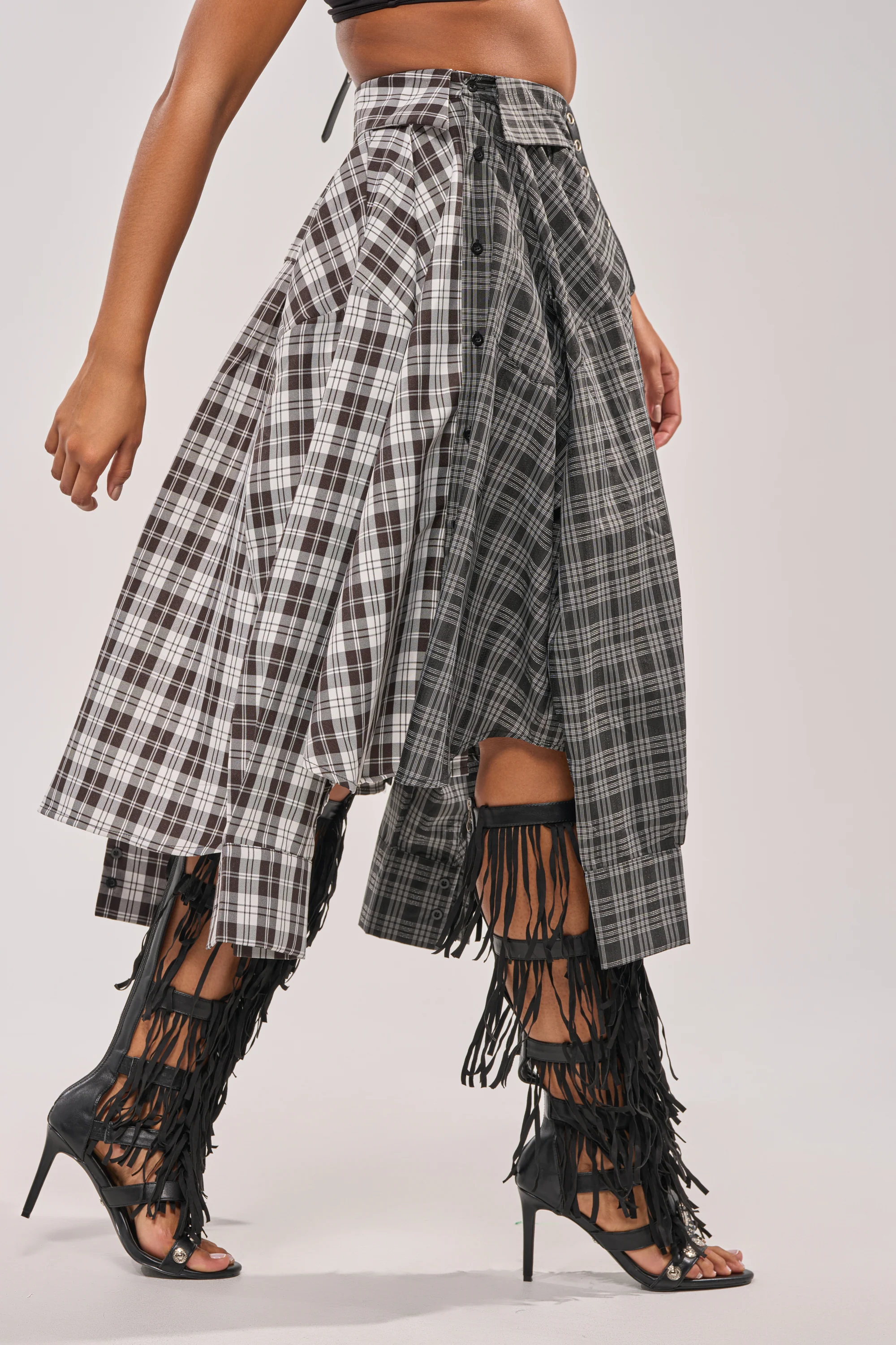 FALL VIBES PLAID MIDI SKIRT - Akira Store