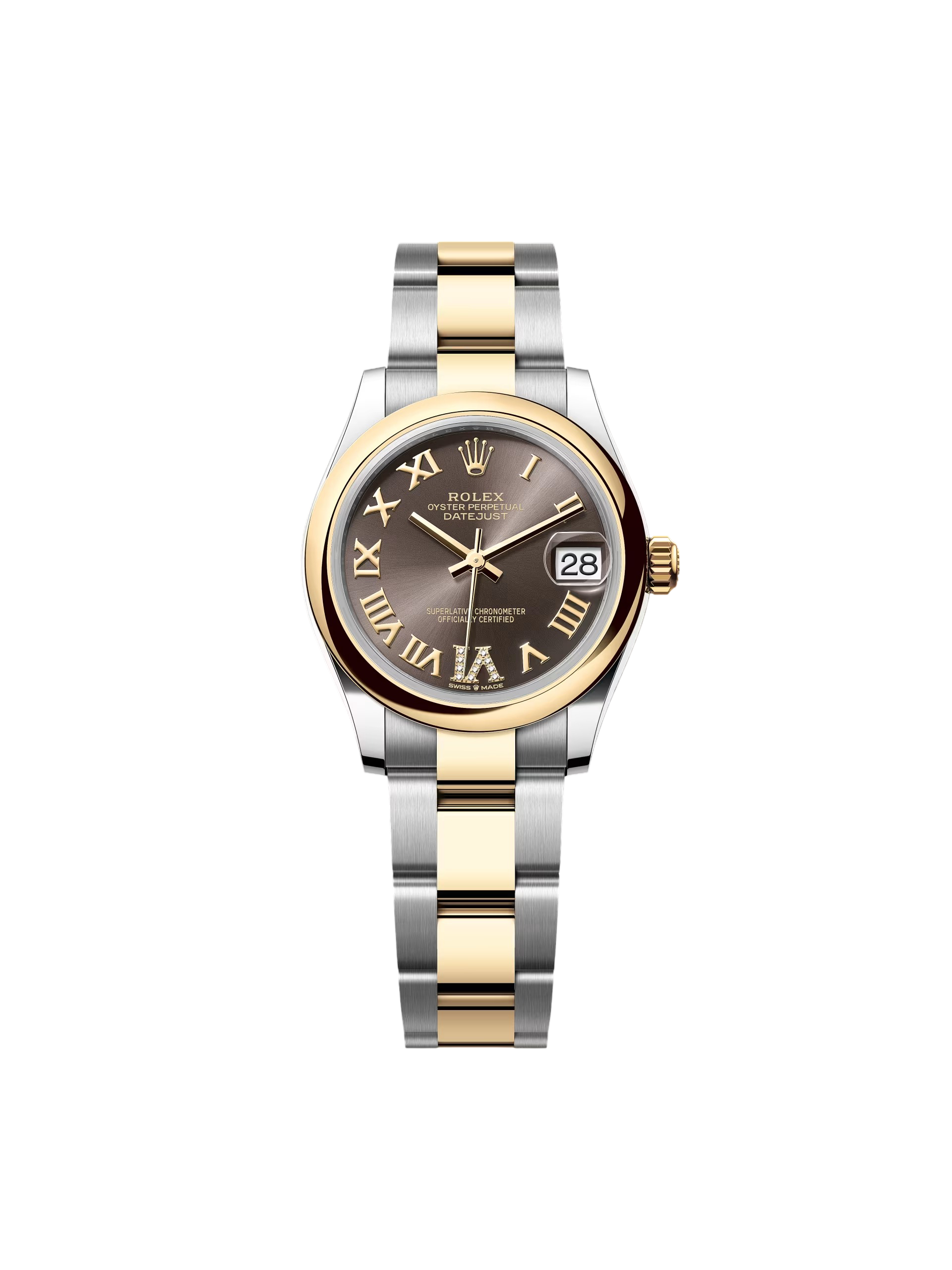 【Super Clone】RLX Datejust m278243-0013/0014  31mm Dark Grey Dial Yellow Rolesor Oyster Watch