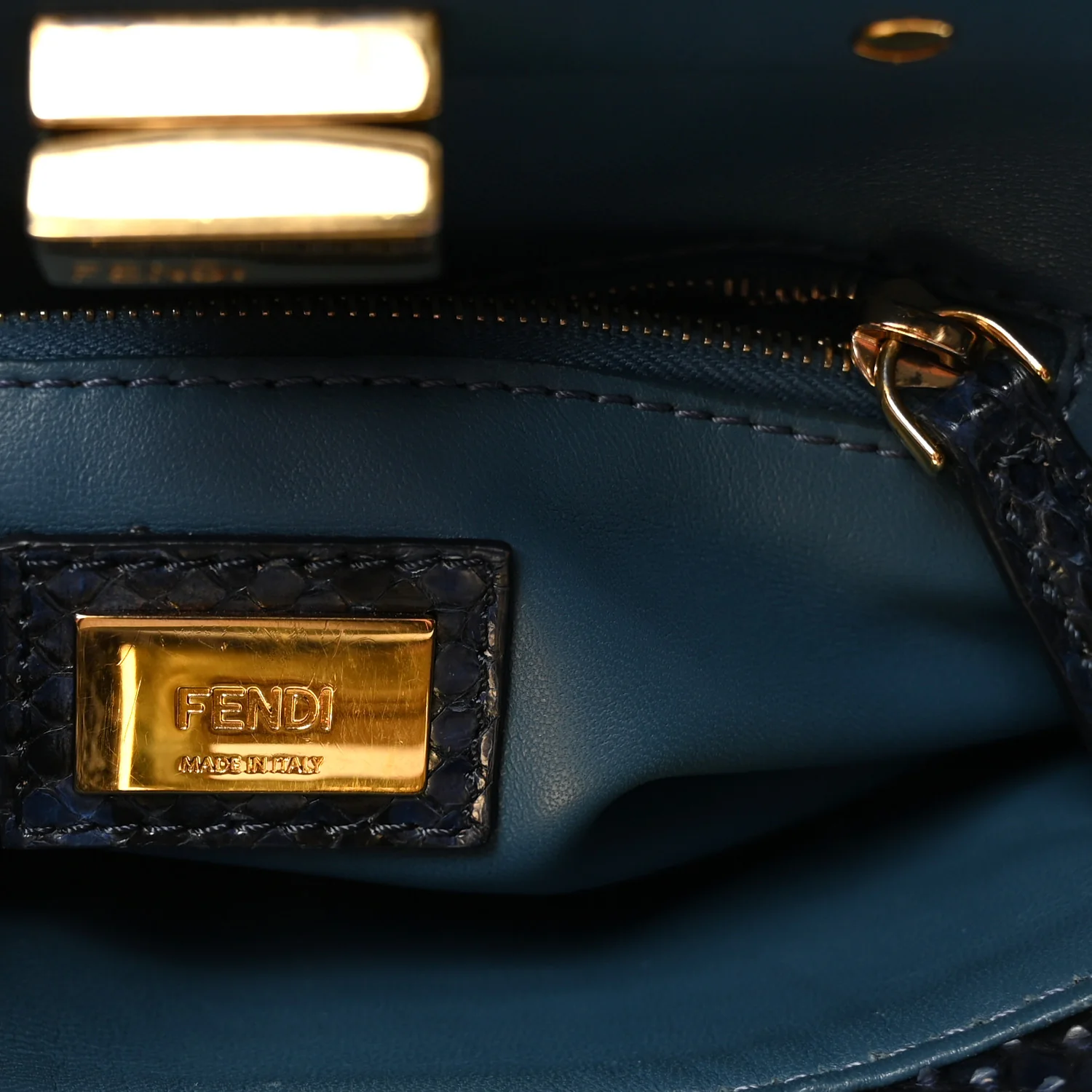 Python Shiny Nappa Mini Peekaboo Iconic Satchel Blue Jeans