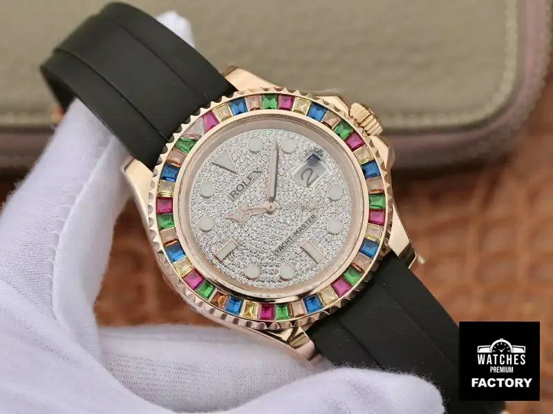 Rolex Oyster Perpetual Yacht Master 116695 Silver Diamonds Dial