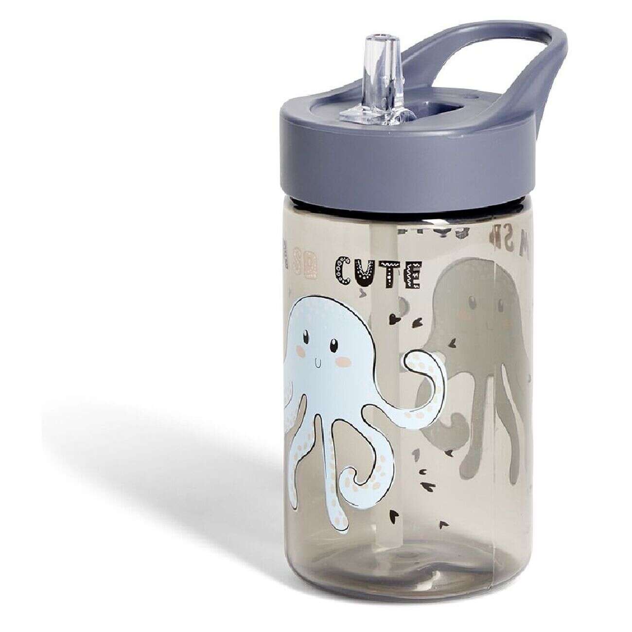 Gourde de camping pieuvre pour enfant plastique gris 43cl