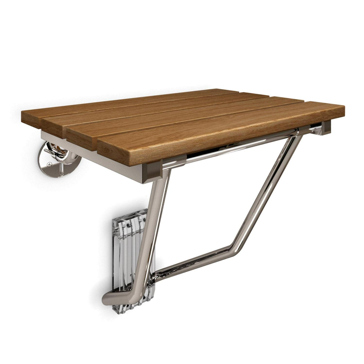 Natural Teak Folding Shower Seat. ADA Compliant Shower Seat