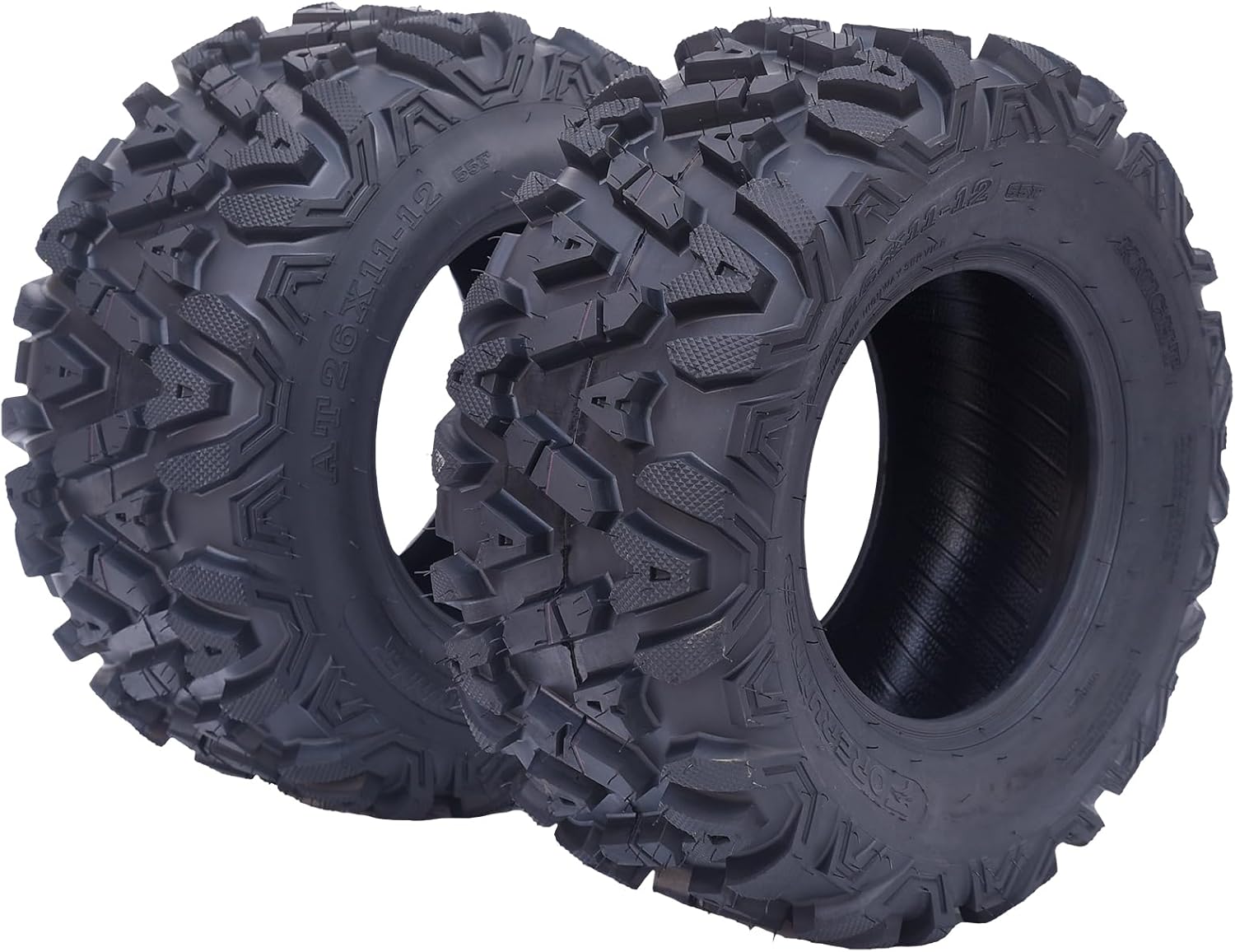 Pneus VTT 26x12x12, lot de 2 pneus VTT 26x12-12 6PR, pneus tout-terrain VTT/SSV, ​​noirs