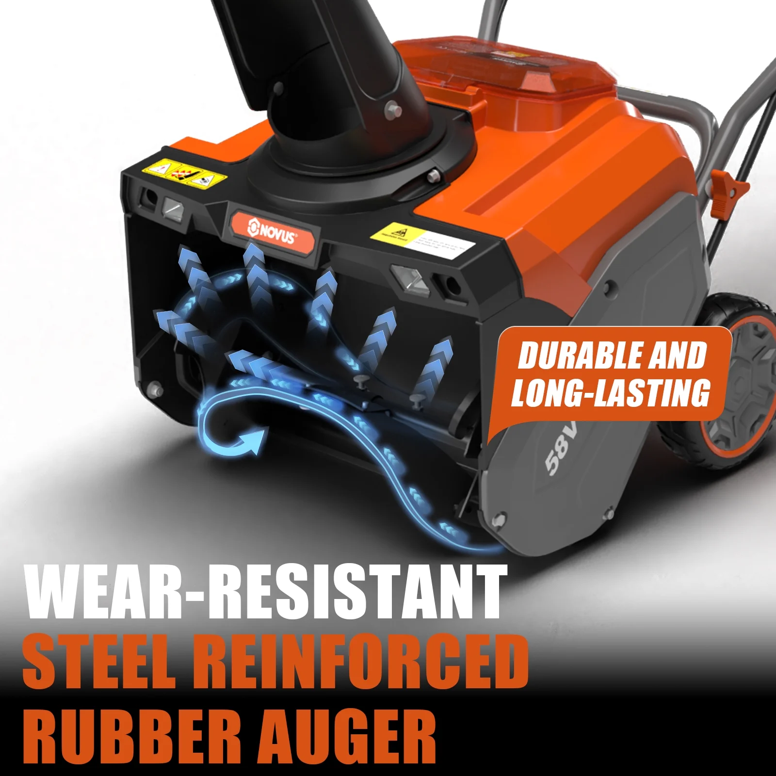 Cordless Snow Blower Battery Powered 18 Inch, 58V 5Ah Battery and Charger Included - Image 7