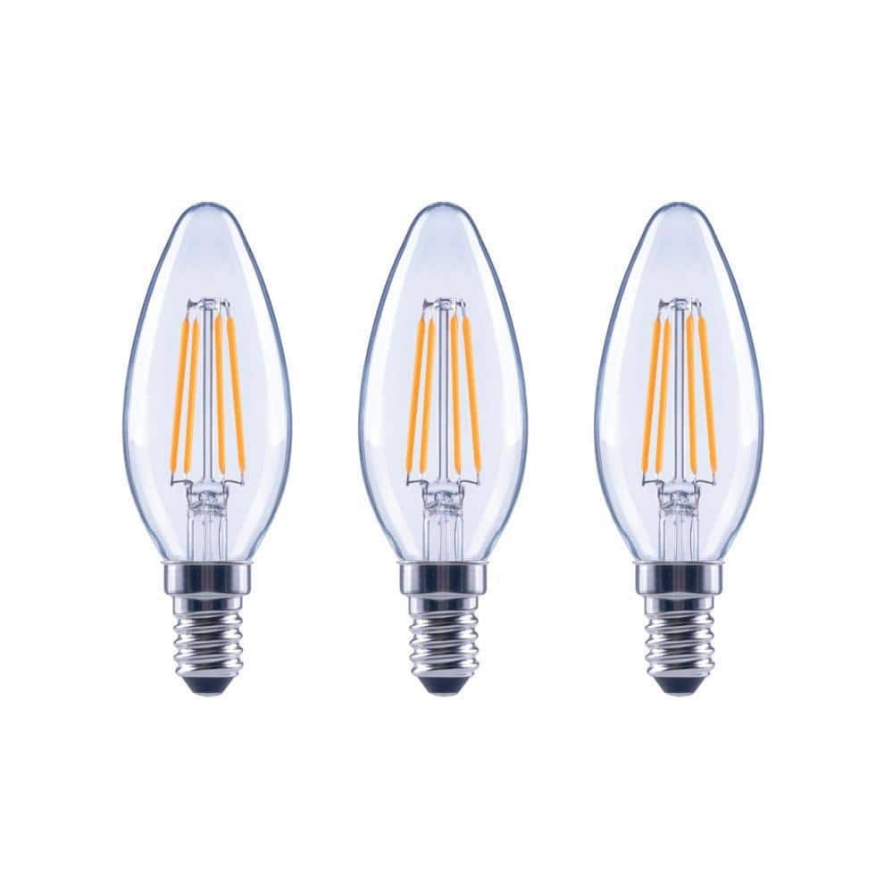 EcoSmart Bulbs 60-Watt Equivalent B11 Dimmable Energy Star Clear Glass Candelabra Vintage Edison LED Light Bulb in Daylight (3-Pack)