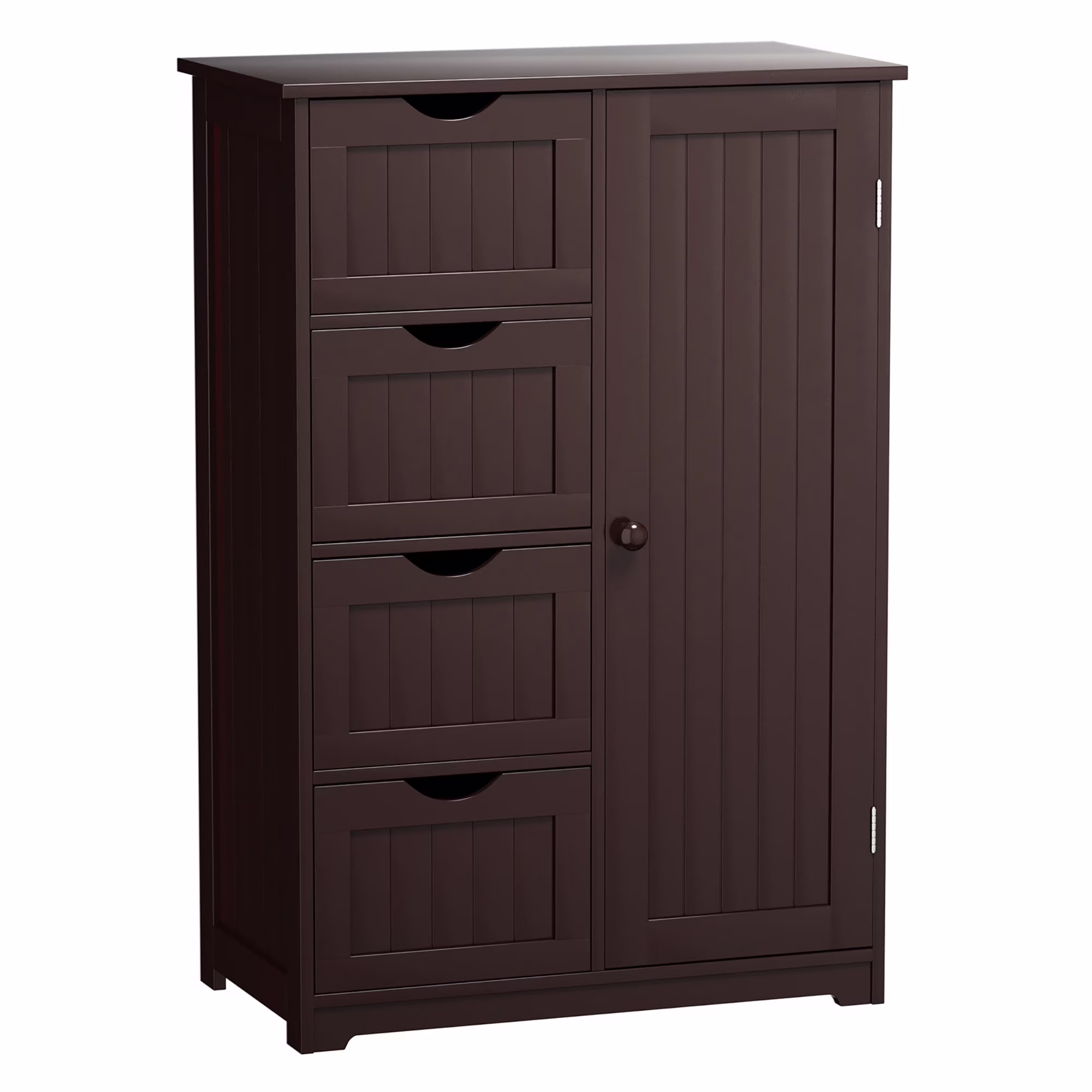 Bathroom Storage Wooden 4 Drawer Cabinet Cupboard 2 Shelves Free Standing White(White) - Image 7