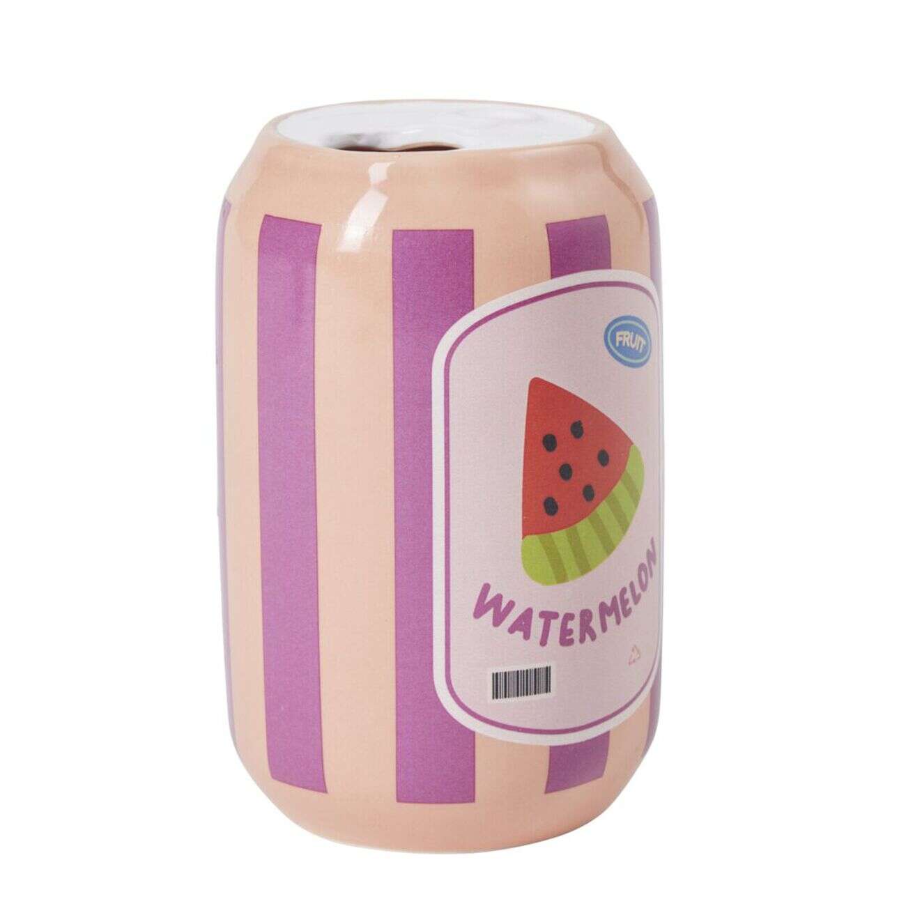 Vase céramique forme canette jus de fruit Ø7x11,5cm (2 modèles)